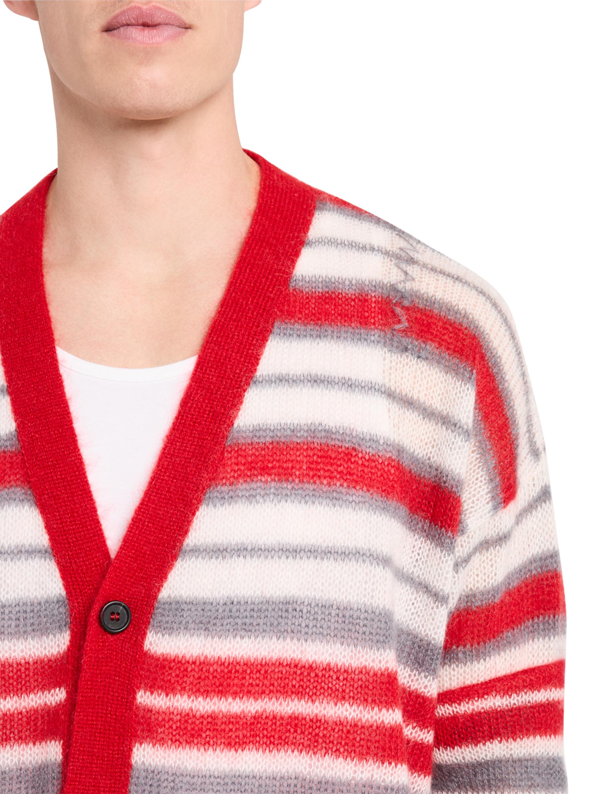 Marni Striped Mohair-Nylon-Wool Cardigan | Saks Fifth Avenue