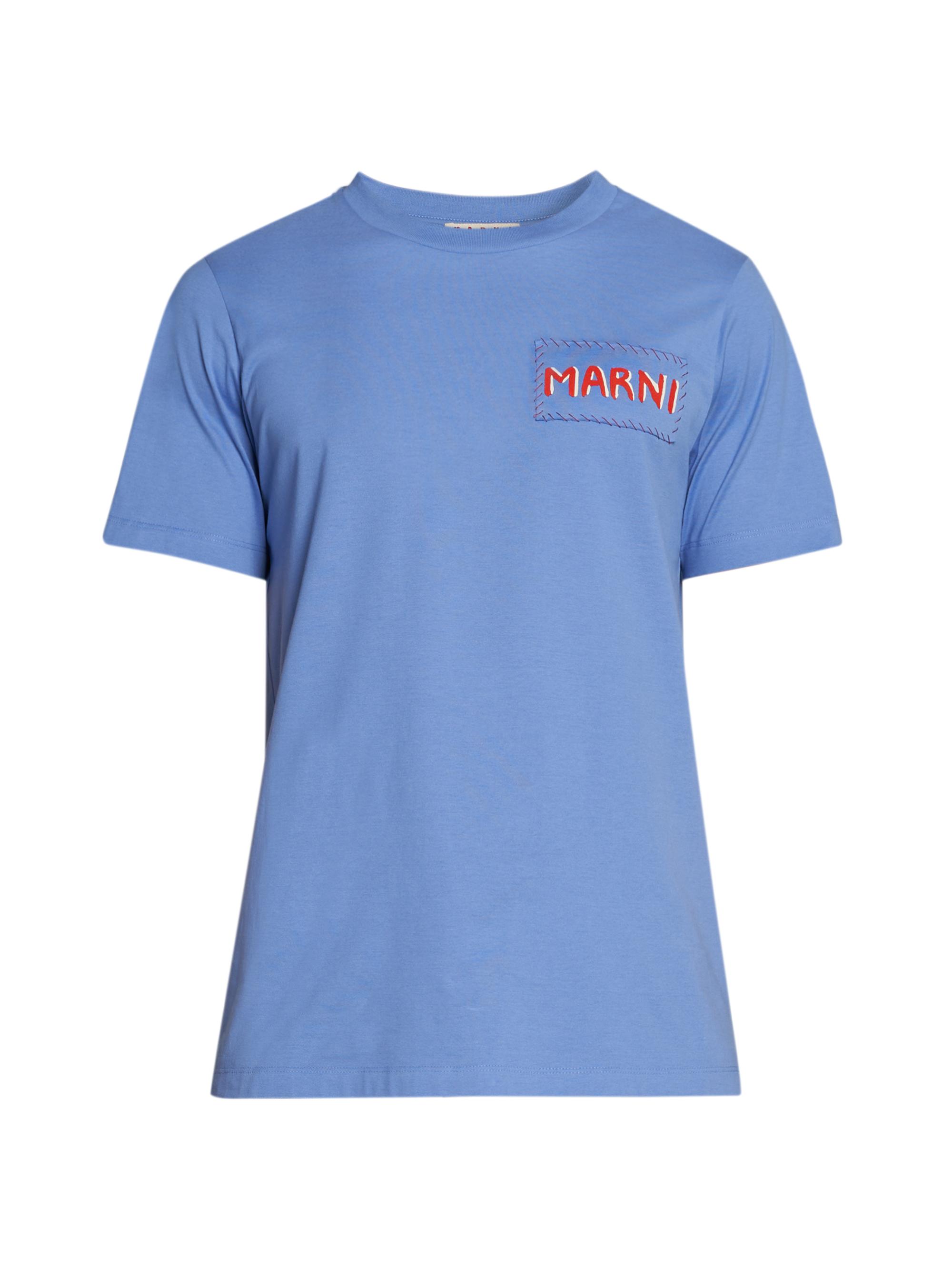 Marni Men's Patch Logo T-Shirt - Blue Lilac