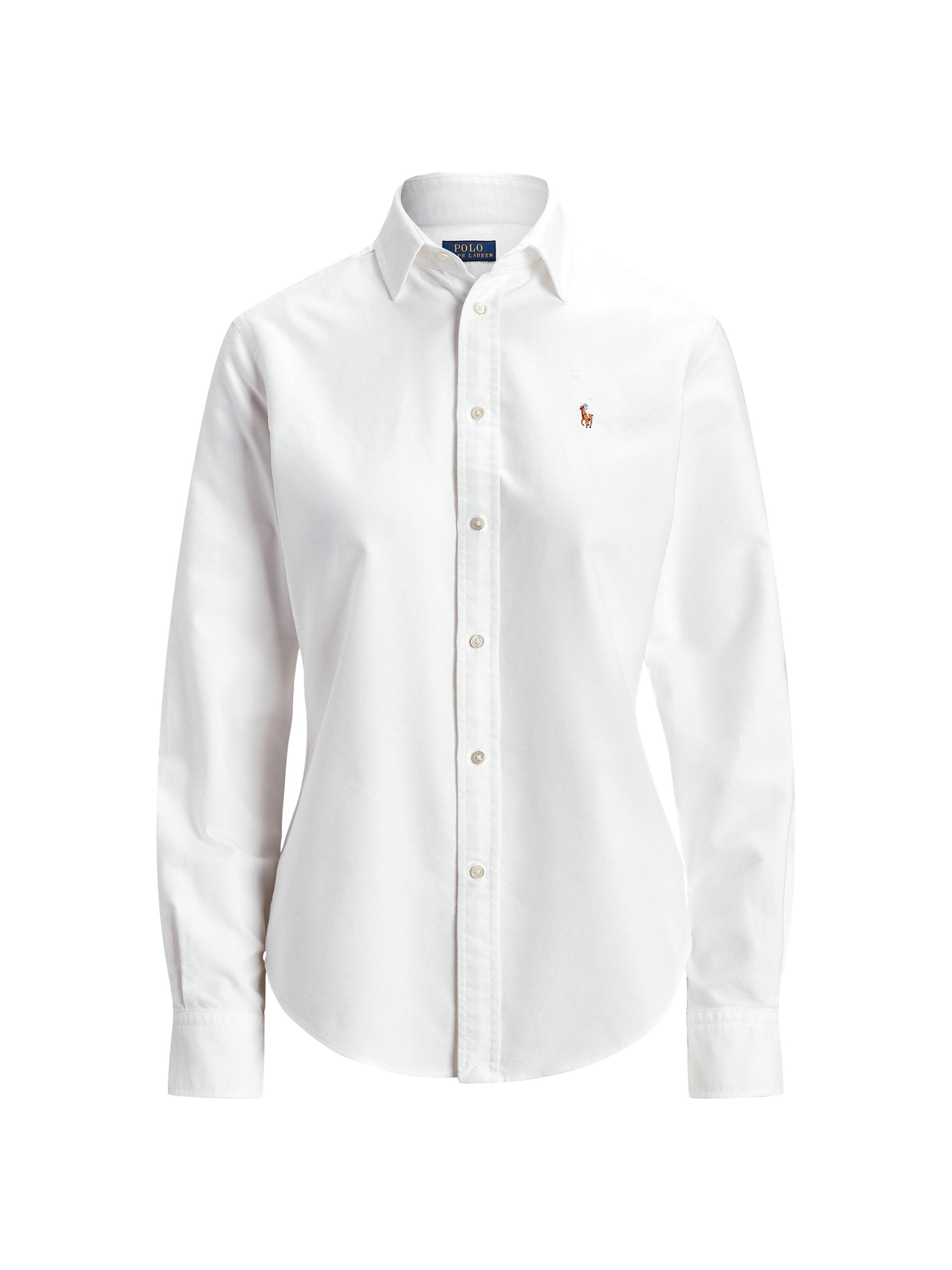 Polo Ralph Lauren Women's Slim-Fit Oxford Shirt - Bsr White