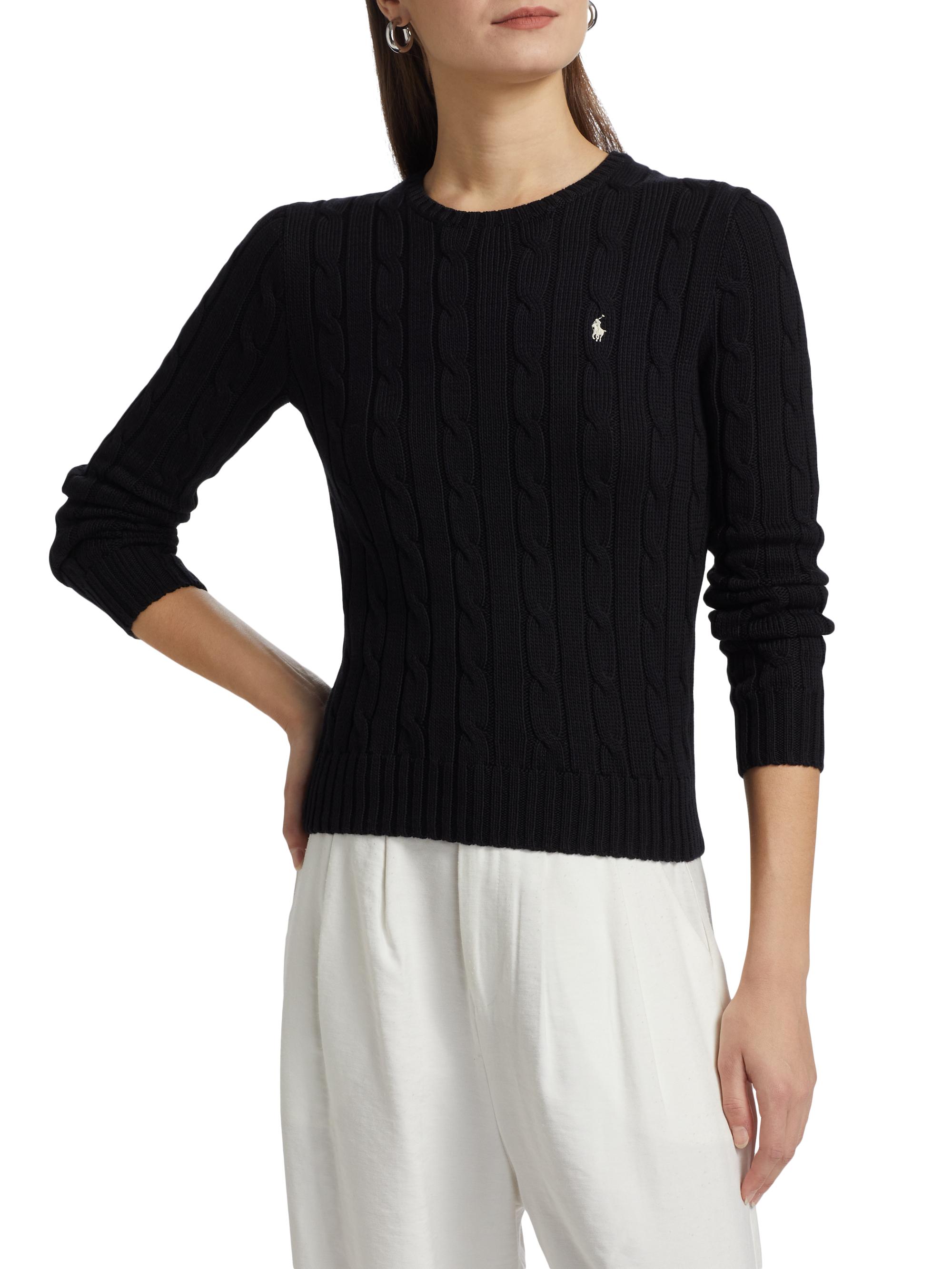 Polo Ralph Lauren Cable-Knit Cotton Crewneck Sweater | Saks Fifth