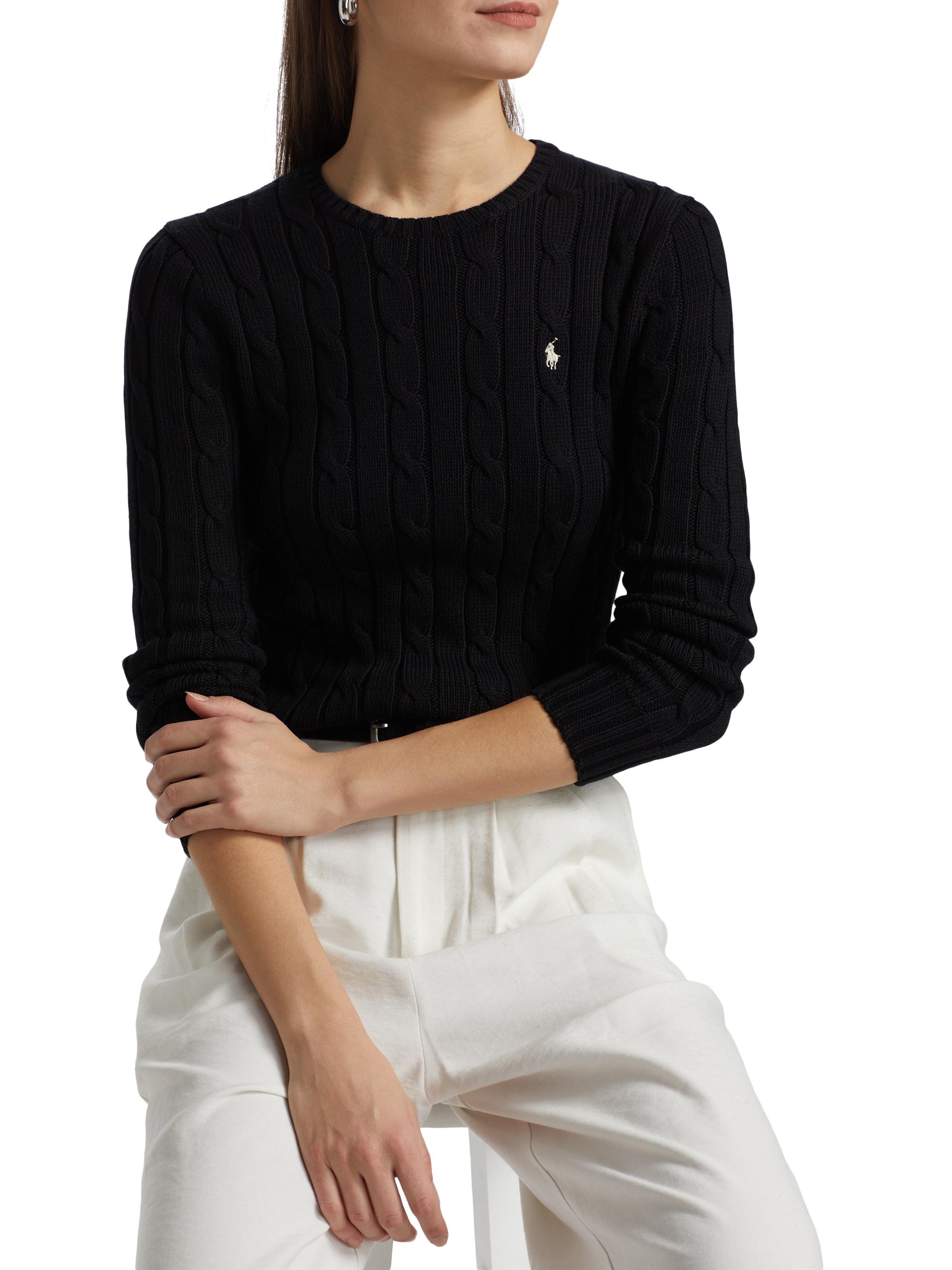 Polo Ralph Lauren Cable-Knit Cotton Crewneck Sweater | Saks Fifth