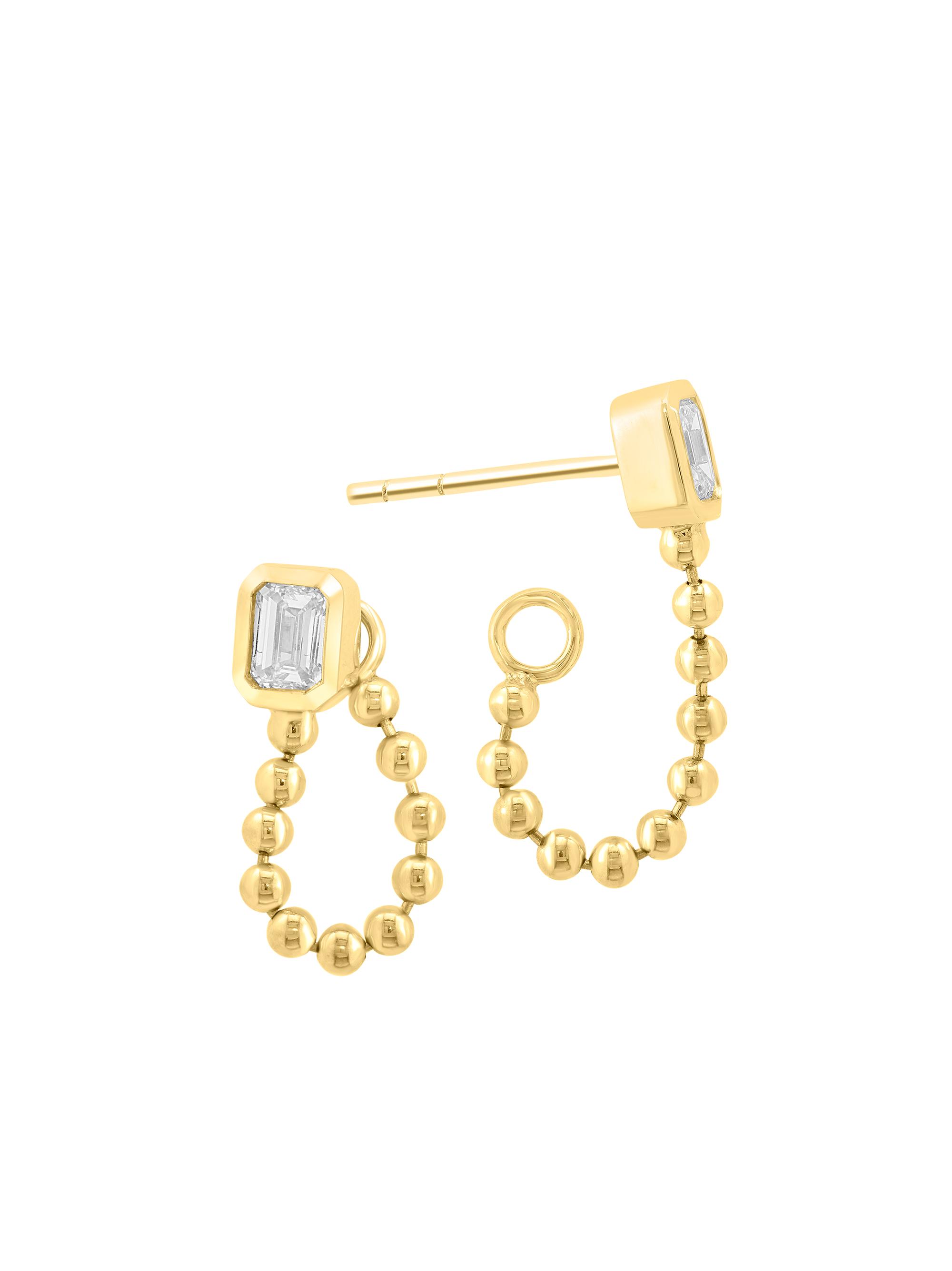 Saks Fifth Avenue Collection Women's 14K Yellow Gold & 0.50 TCW Lab-Grown Diamond Ball Chain Earrings - Yellow Gold