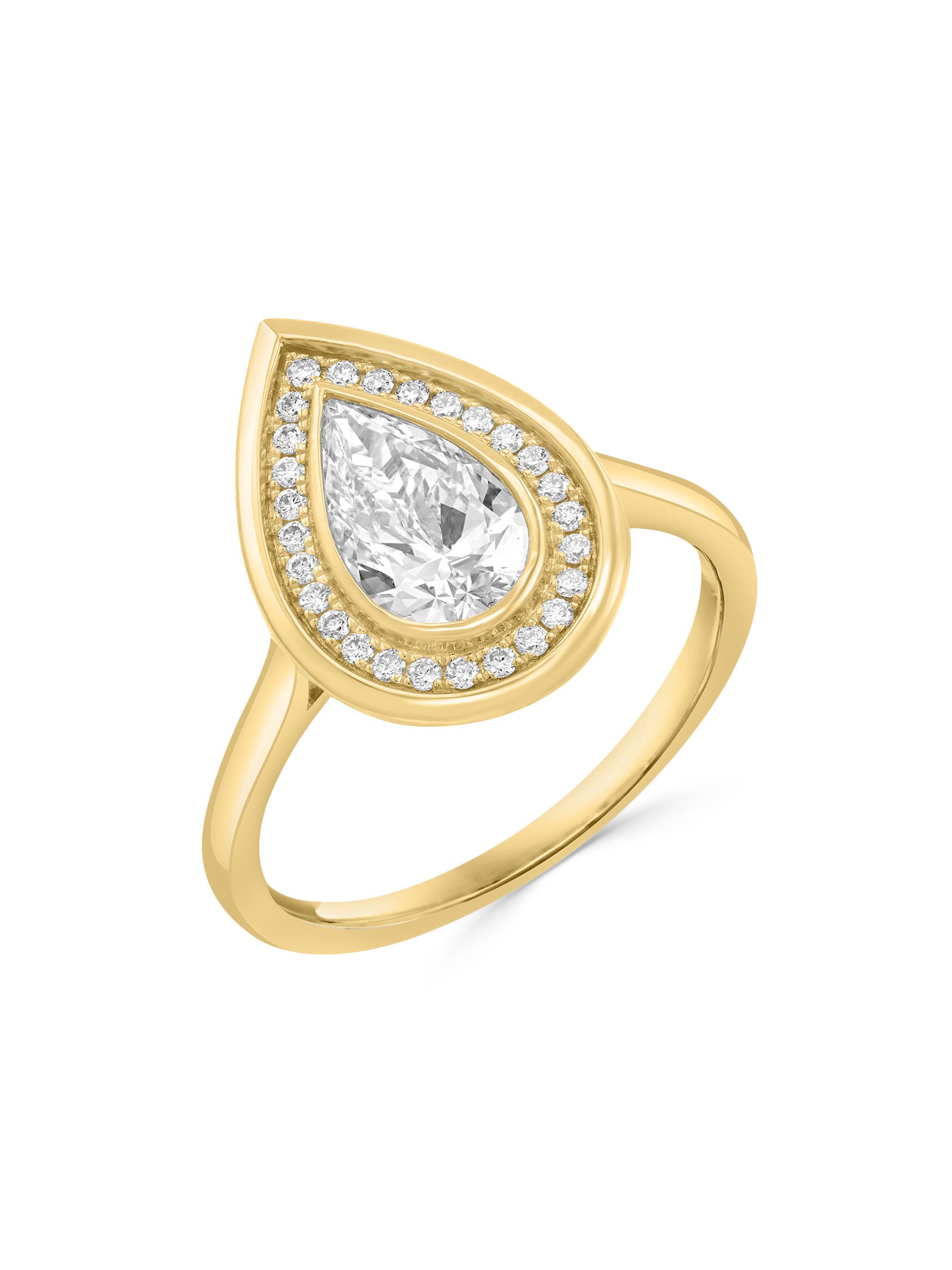 Saks Fifth Avenue Collection Women's 14K Yellow Gold & 1.11 TCW Lab-Grown Diamond Halo Ring - Yellow Gold