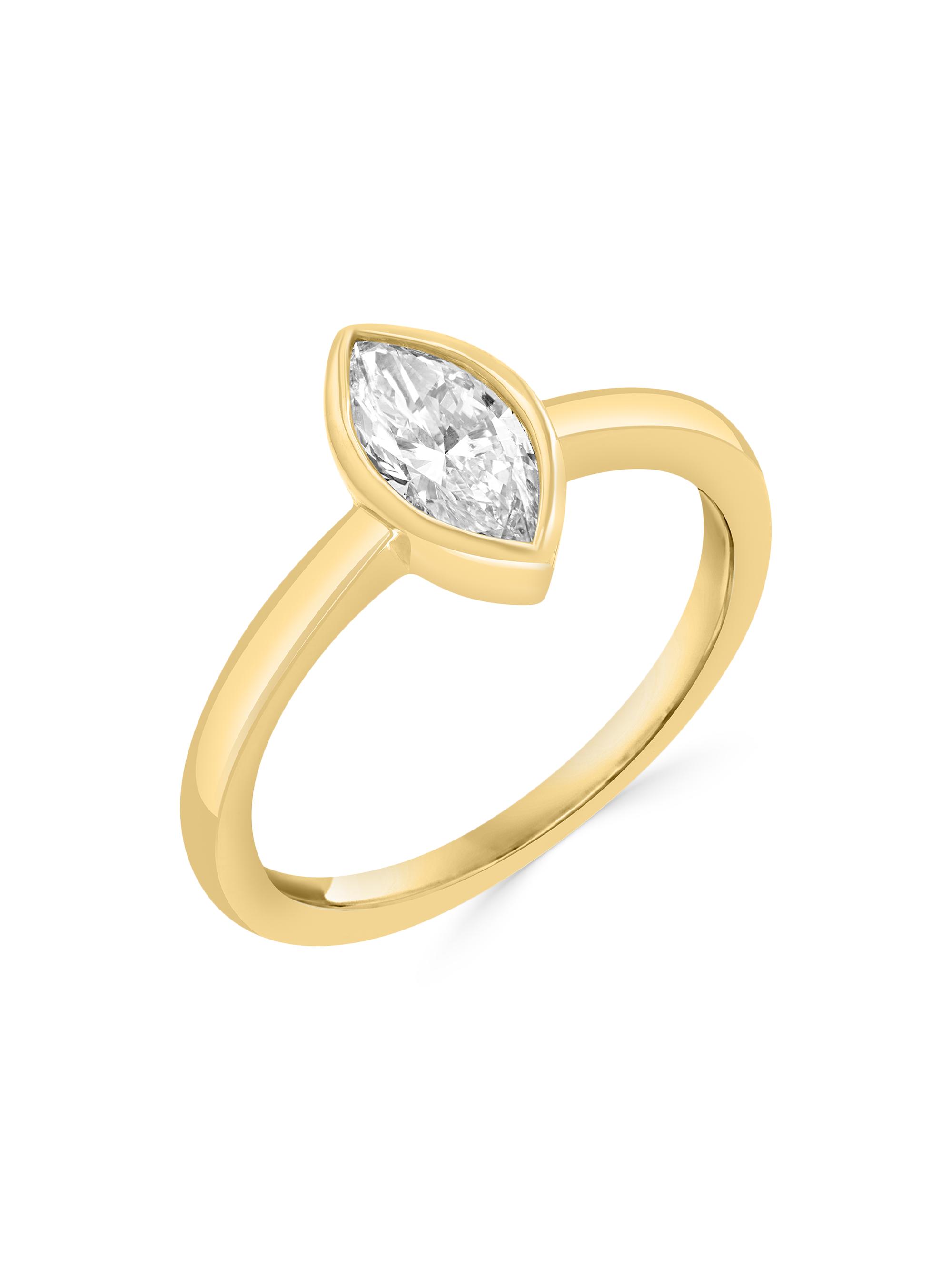 Saks Fifth Avenue Collection Women's 14K Yellow Gold & 0.5 TCW Marquise-Cut Lab-Grown Diamond Solitaire Ring - Yellow Gold