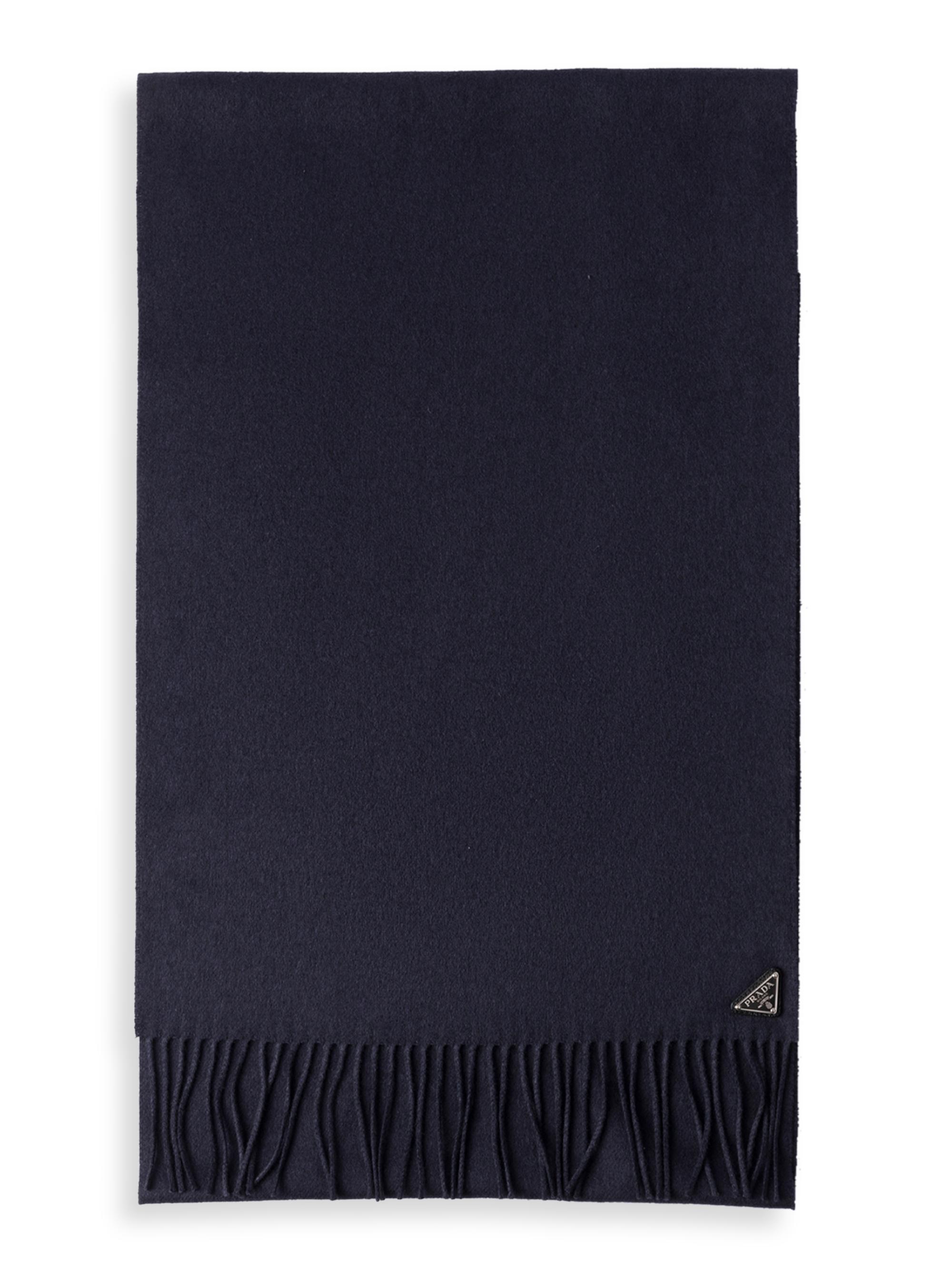 Prada Men's Silk and Cashmere Scarf - Blue | Thumbnail 5