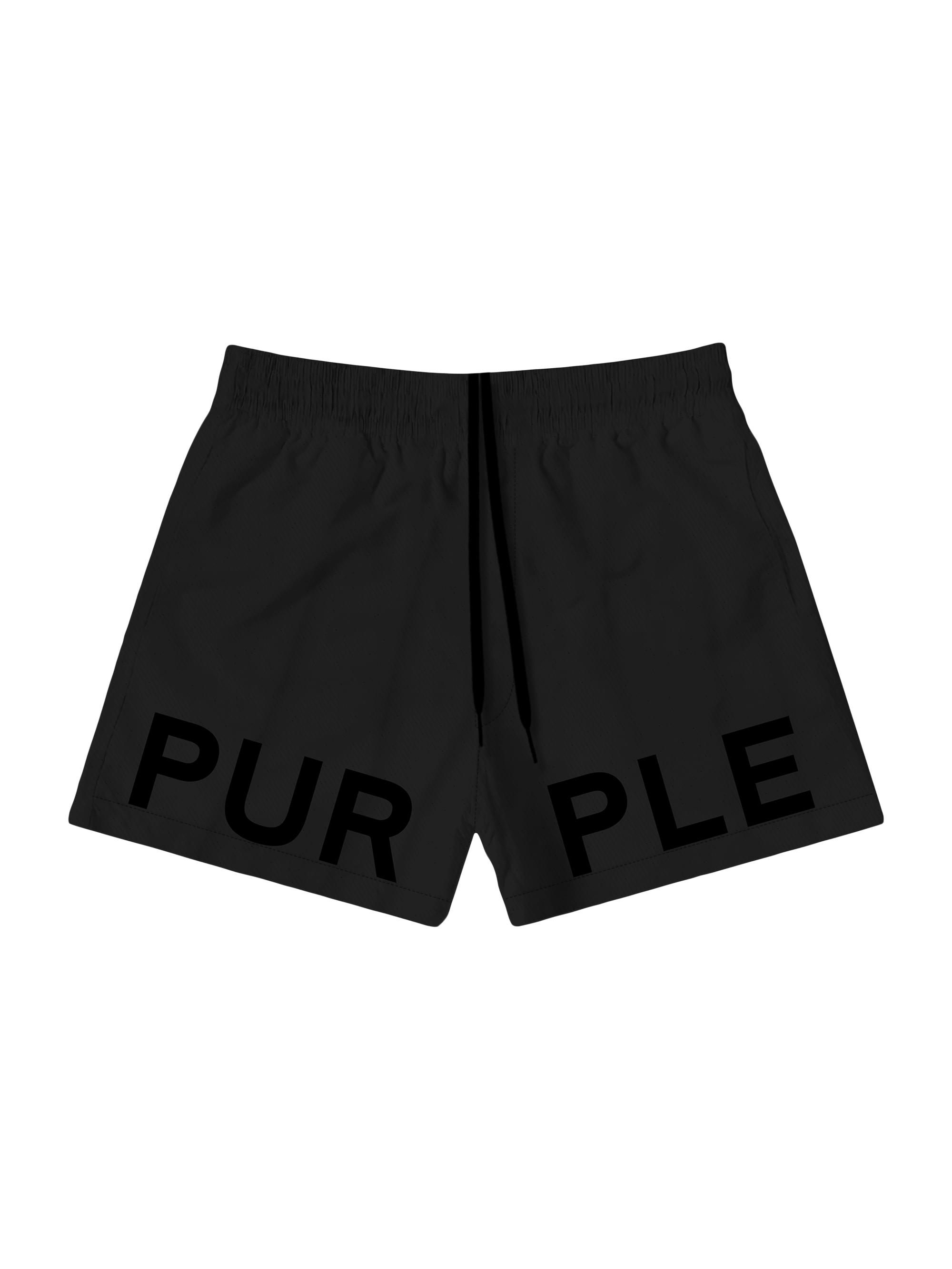 Purple Brand Men's All Round Logo Shorts - Black