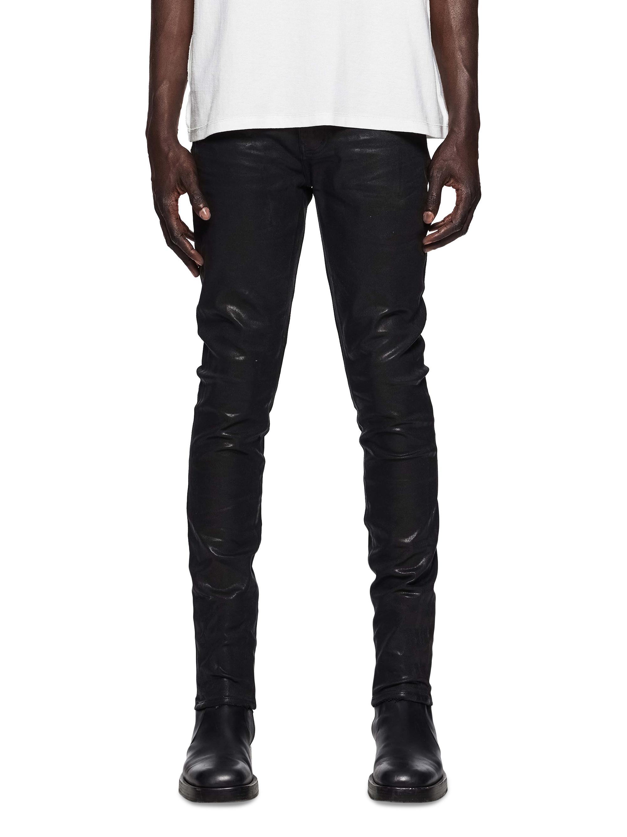 Purple Brand Men's Skinny Coated Pants - Black