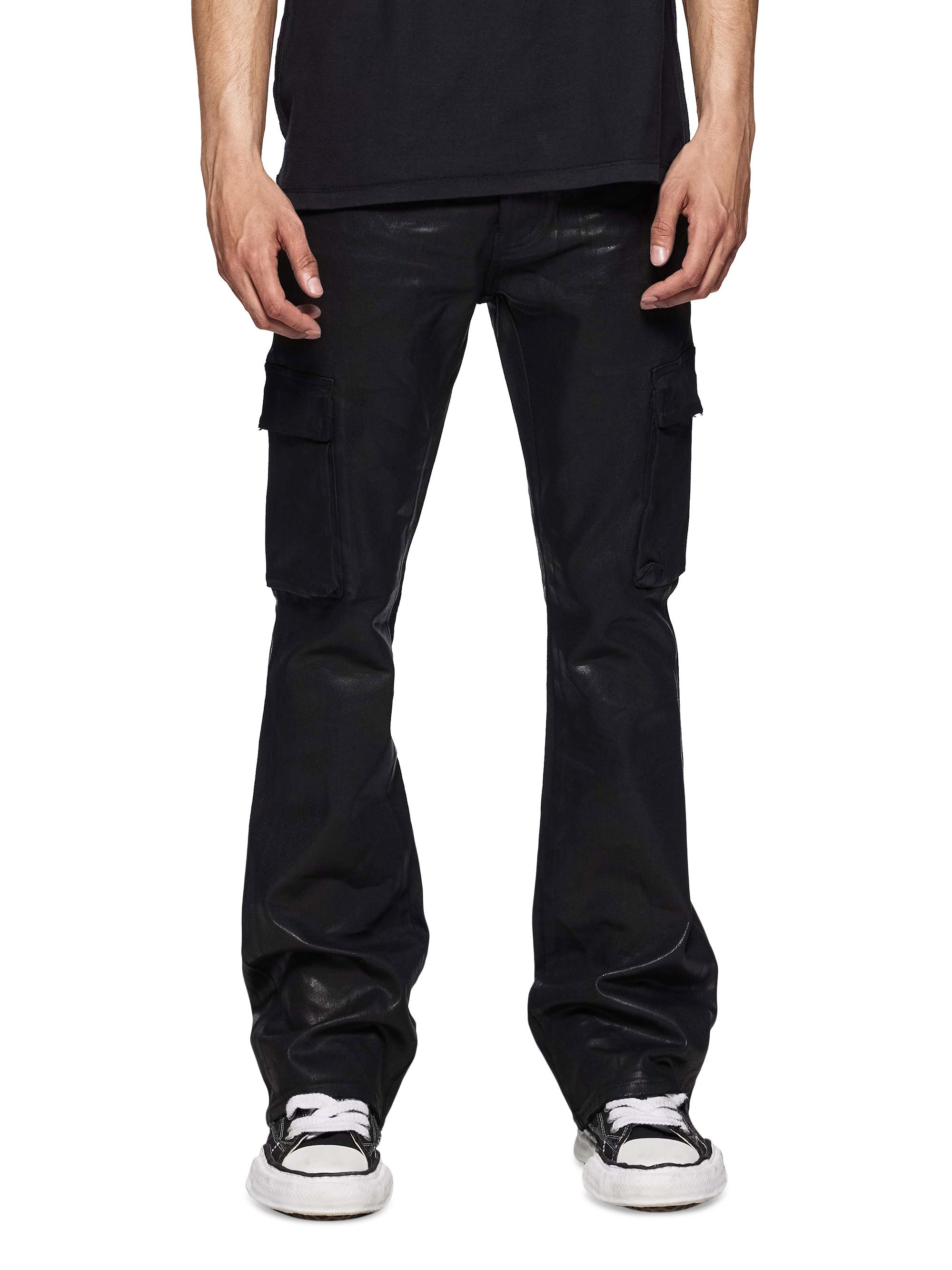 Purple Brand Men's Coated Cargo Pants - Black