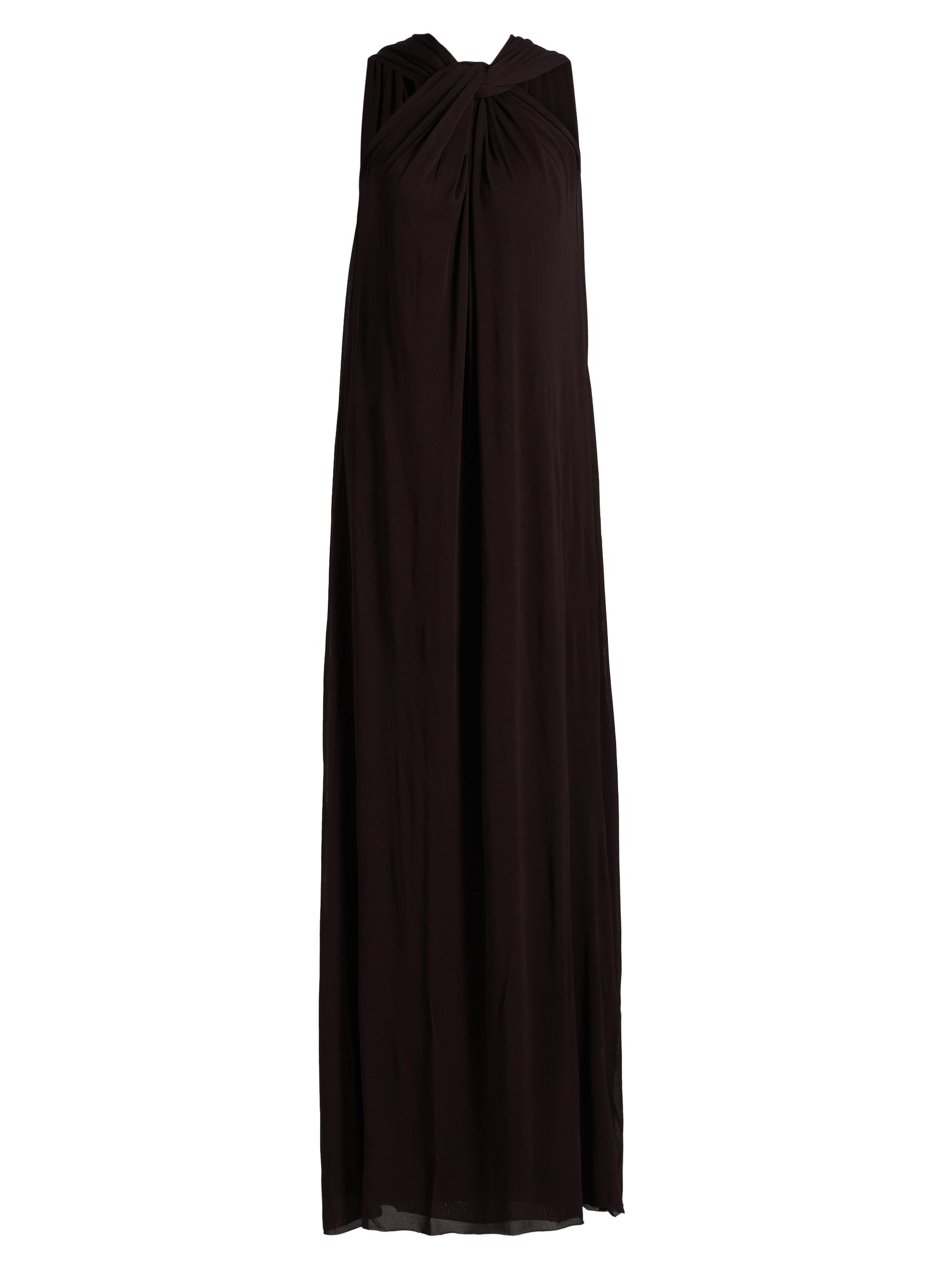 Jil Sander Women's Knotted Cape-Back Gown - Chocolate Brown