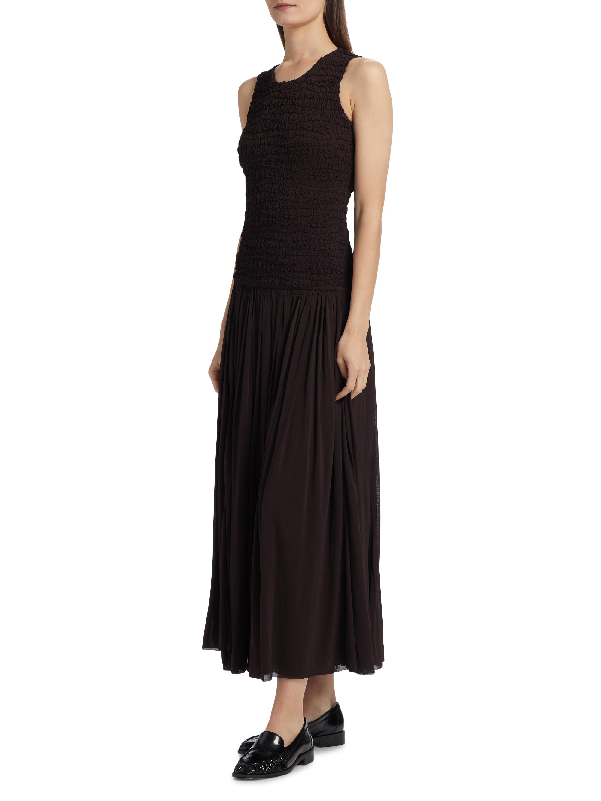 smocked drop waist maxi dress Polka Dot Cutie Maxi Dress: Pink/Black – Hope's main image 1