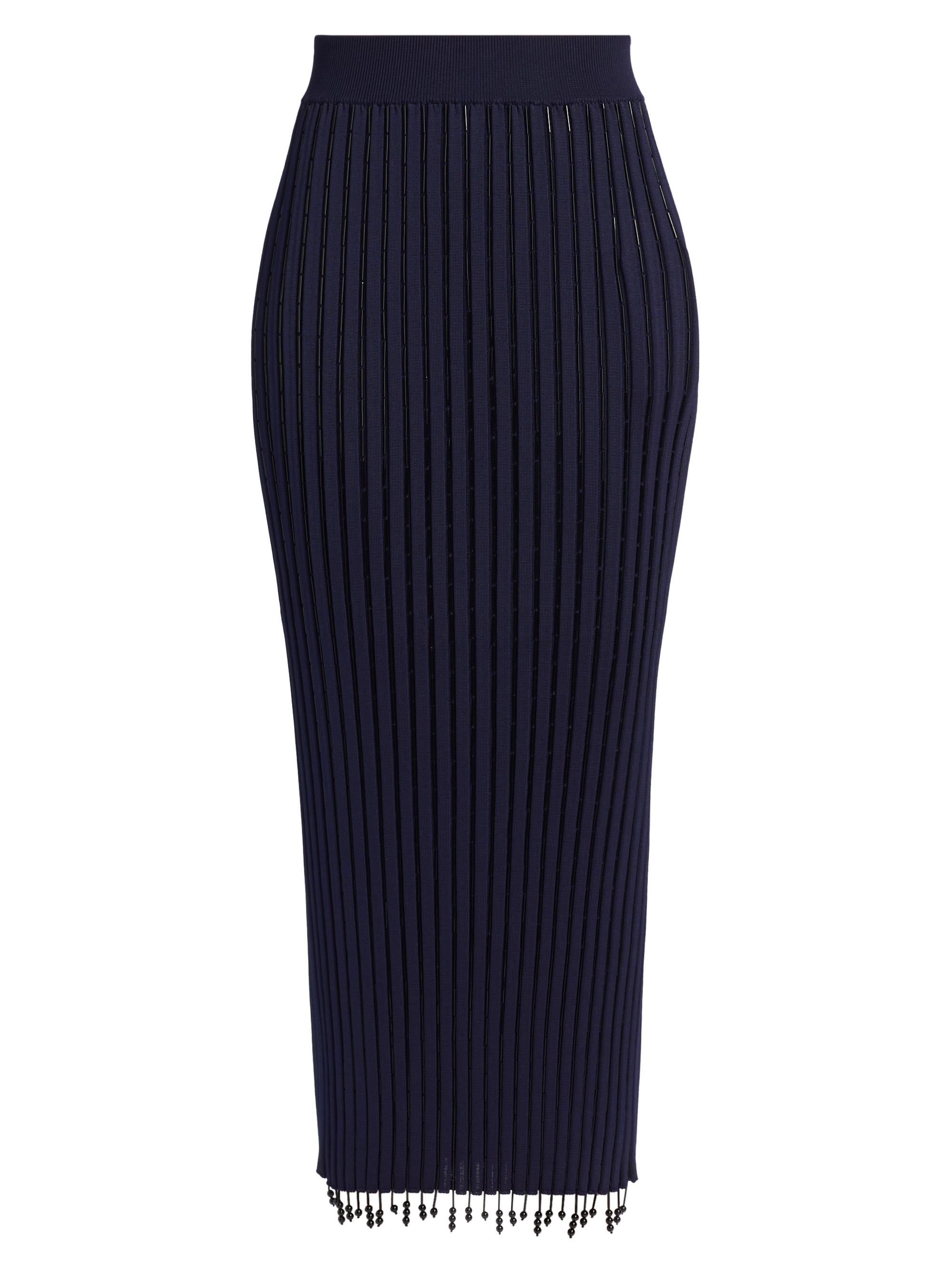 Jil Sander Women's Embroidered Straight Midi-Skirt - Ink