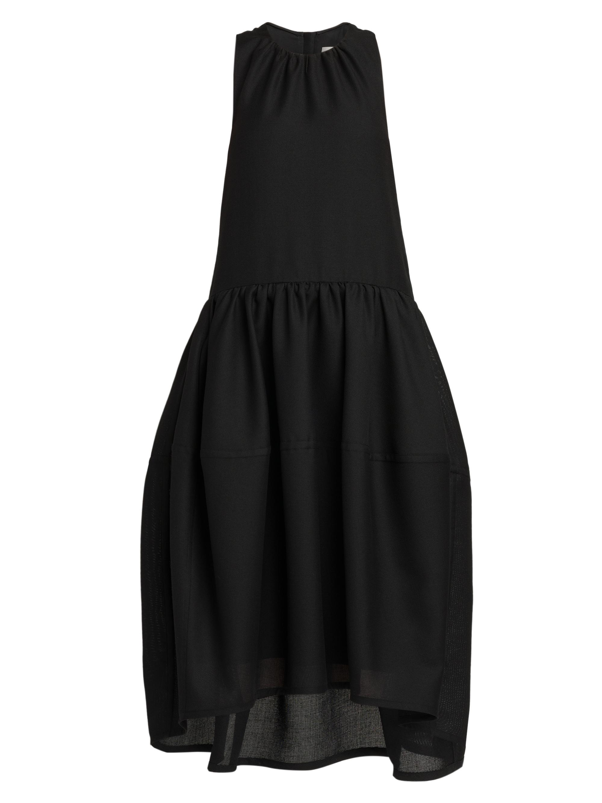 Jil Sander Women's Wool Gathered Tank Midi-Dress - Black