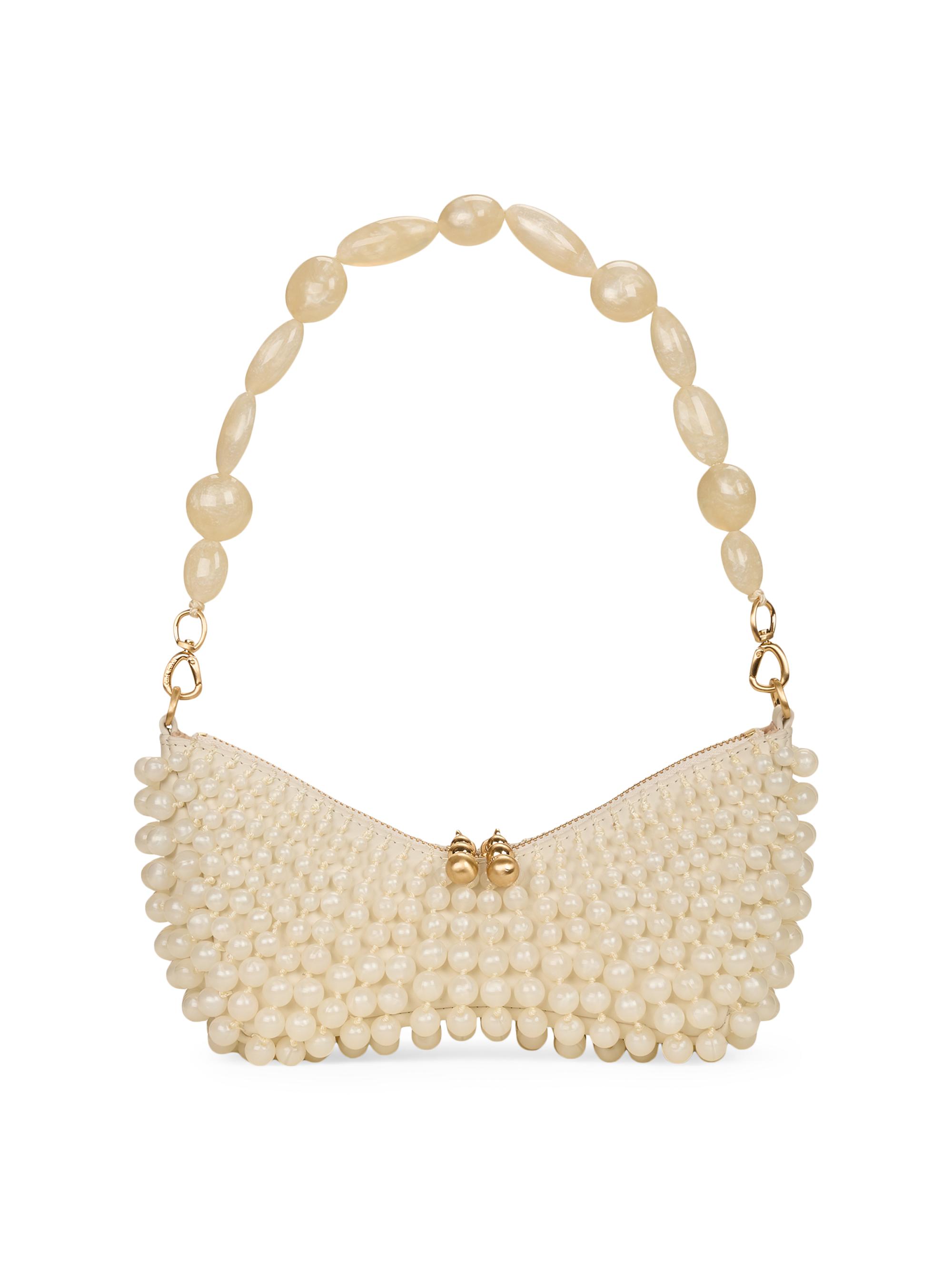 Cult Gaia Lalli Raffia-Metal Top Handle Bag | Saks Fifth Avenue