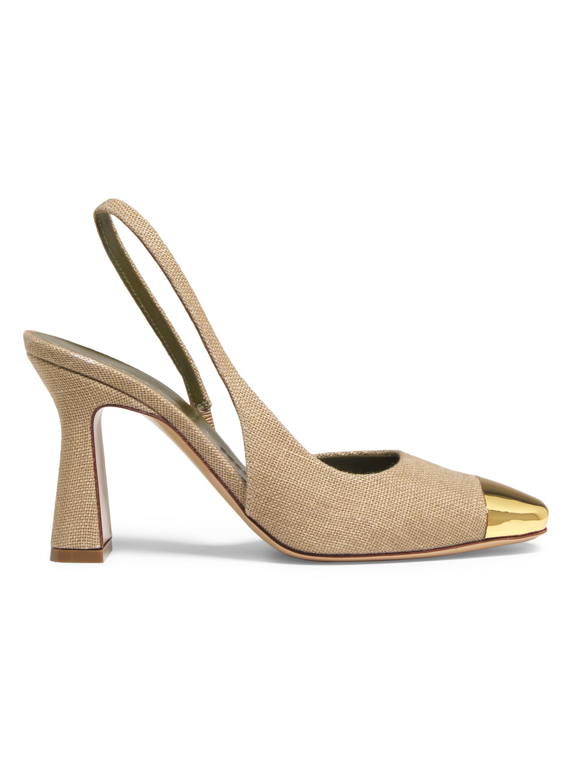 Maria Luca Women's Eleonora 90MM Metal-Cap Slingback Pumps - Natural