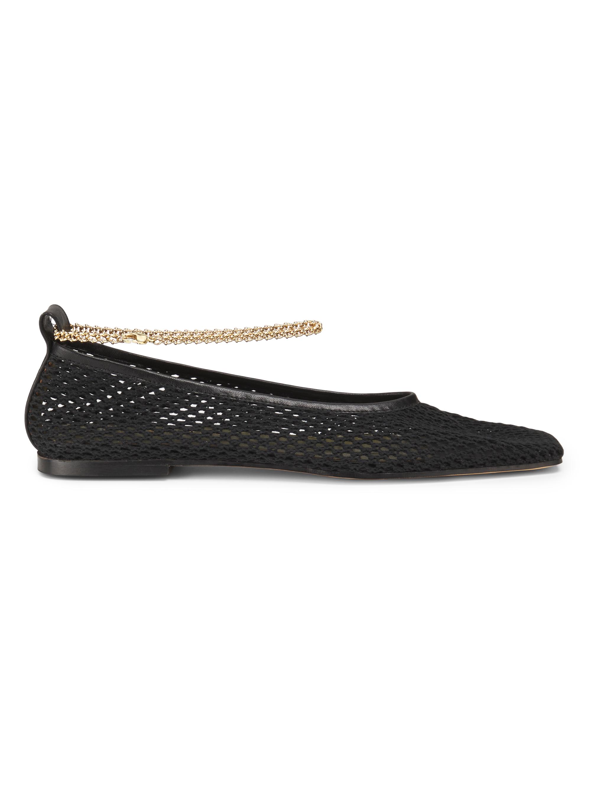 Maria Luca Augusta Ankle-Chain Mesh Ballet Flats | Saks Fifth Avenue
