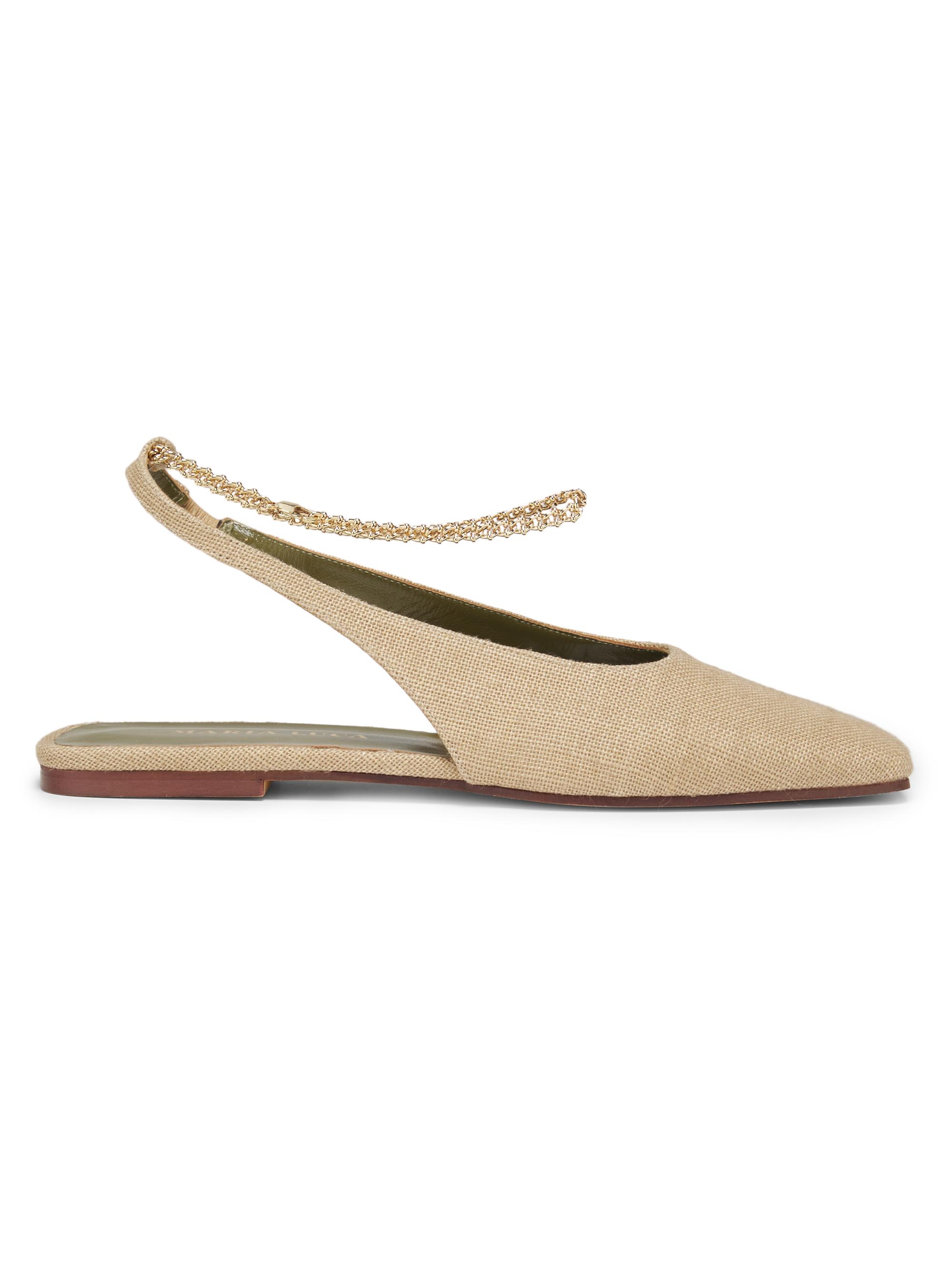 Maria Luca Women's Augusta Fabric Slingback Flats - Natural