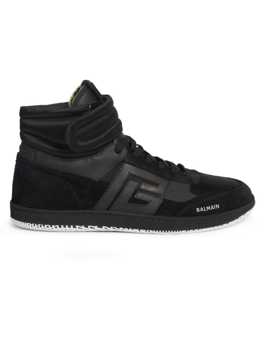 Balmain Swan Mid-Top Leather Sneakers | Saks Fifth Avenue