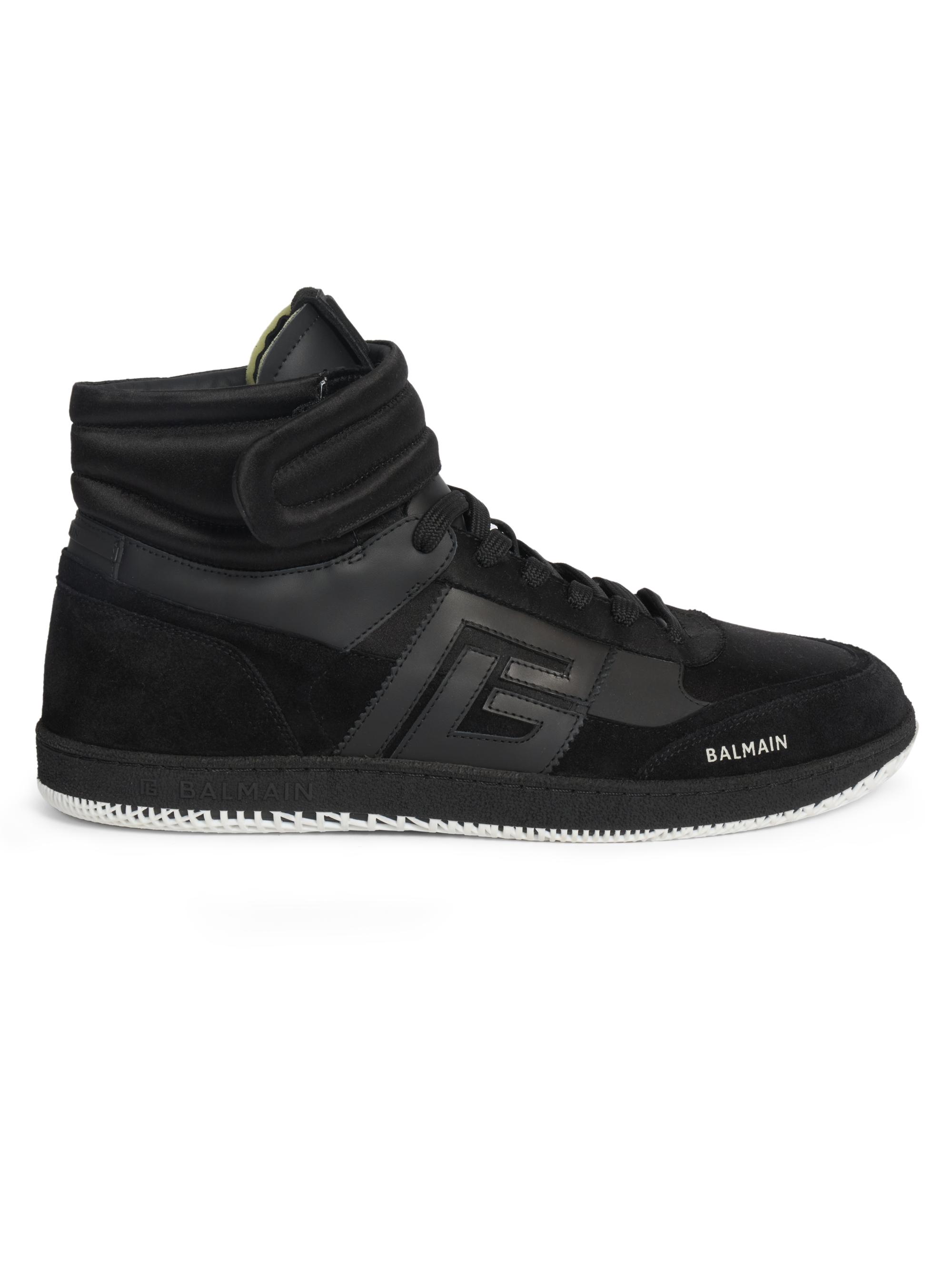 Balmain Swan Mid-Top Leather Sneakers | Saks Fifth Avenue