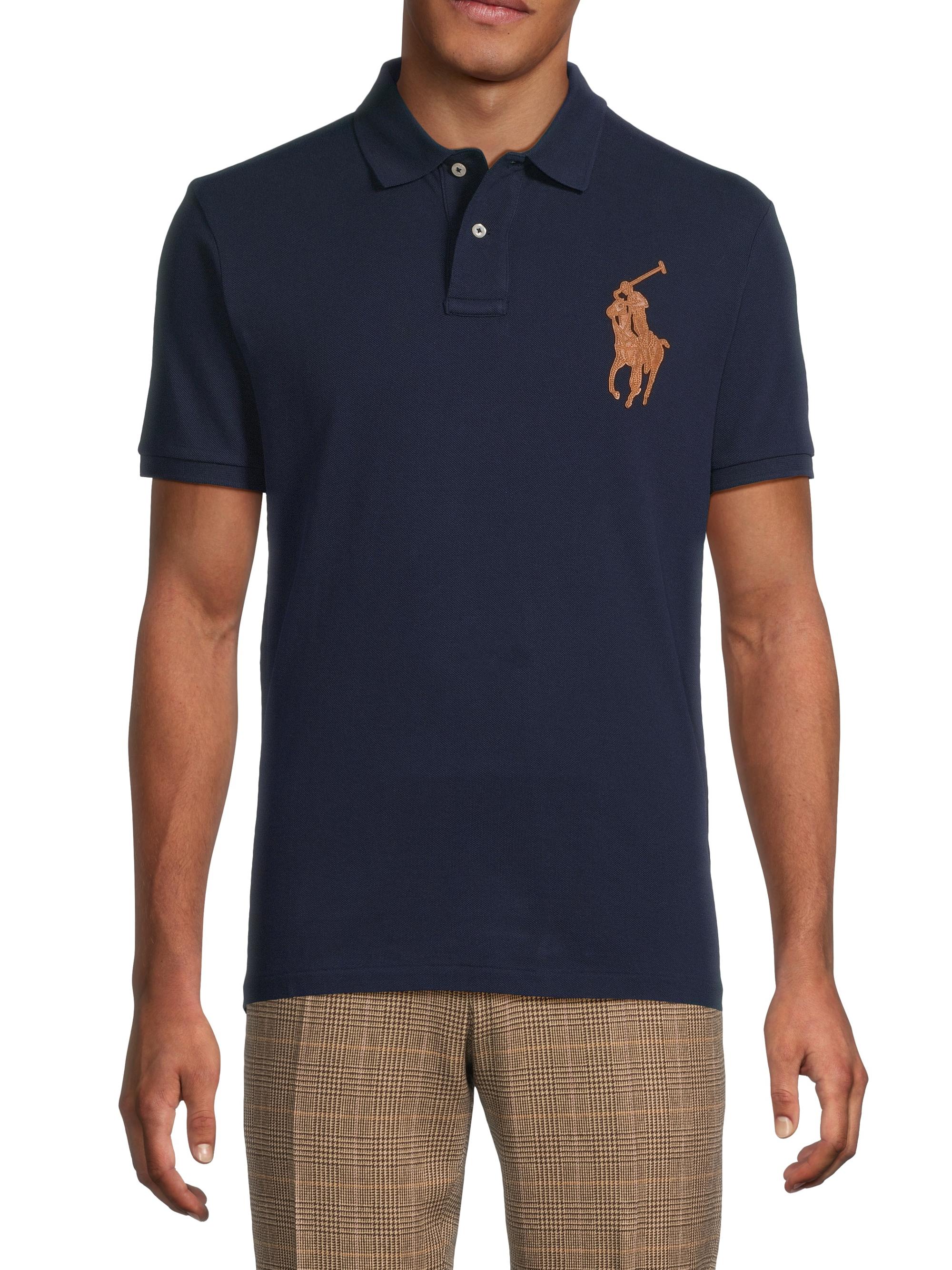 Polo Ralph Lauren Custom-Slim-Fit Leather-Pony Polo Shirt