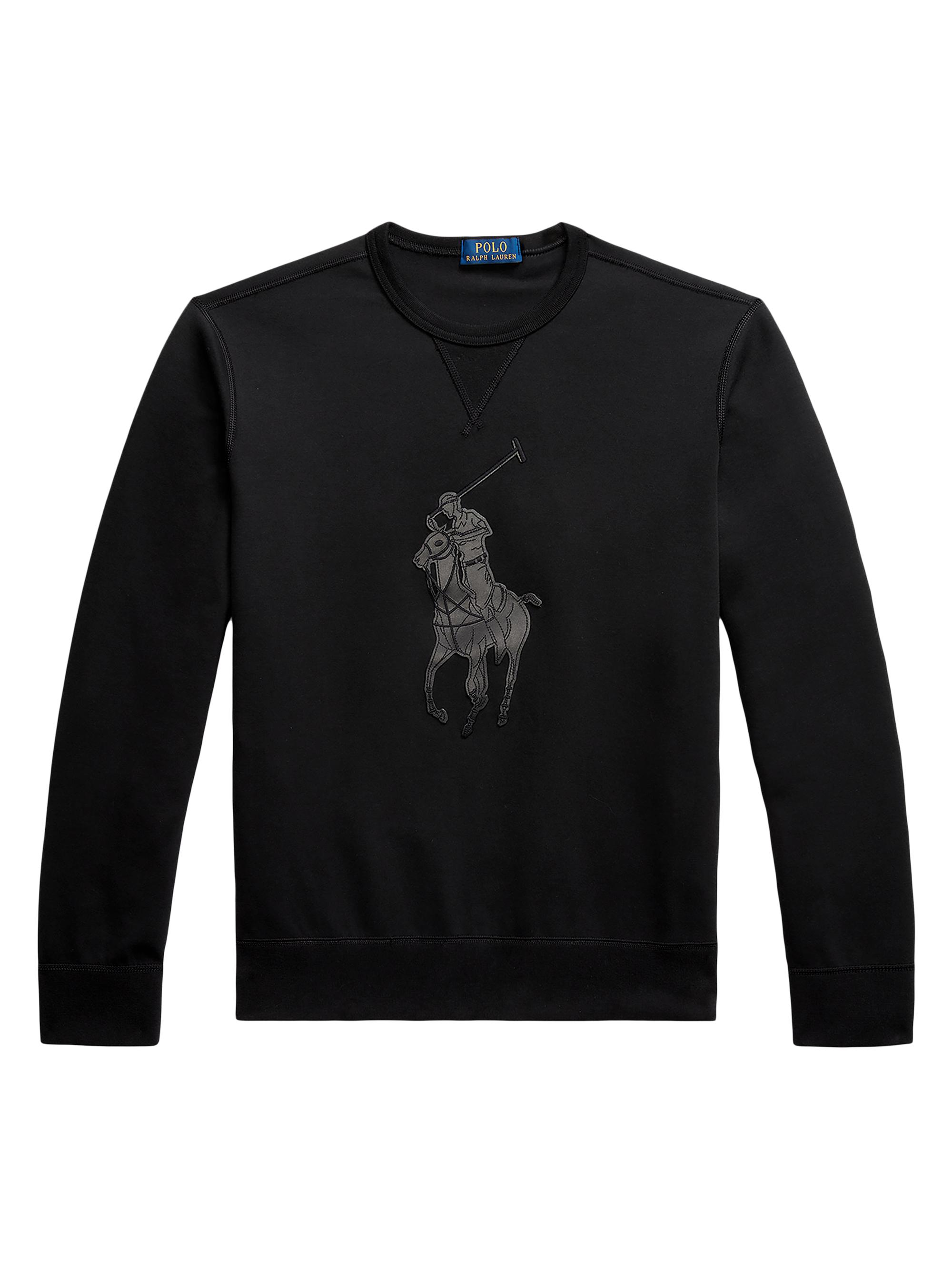 Polo Ralph Lauren Men's Leather-Pony Double-Knit Sweatshirt - Polo Black