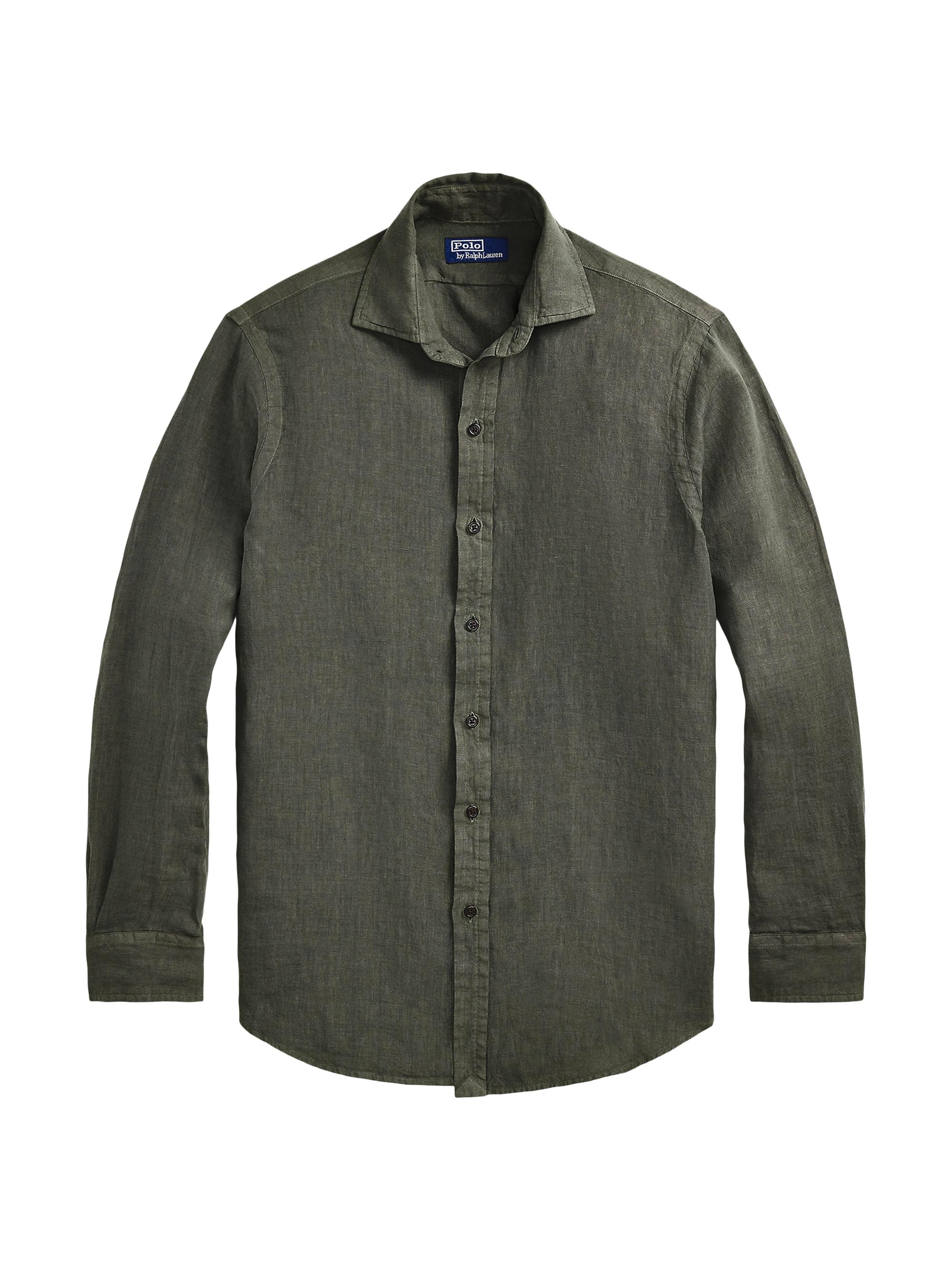 Polo Ralph Lauren Men's Slub Linen Long-Sleeve Shirt - New Olive | Thumbnail 7