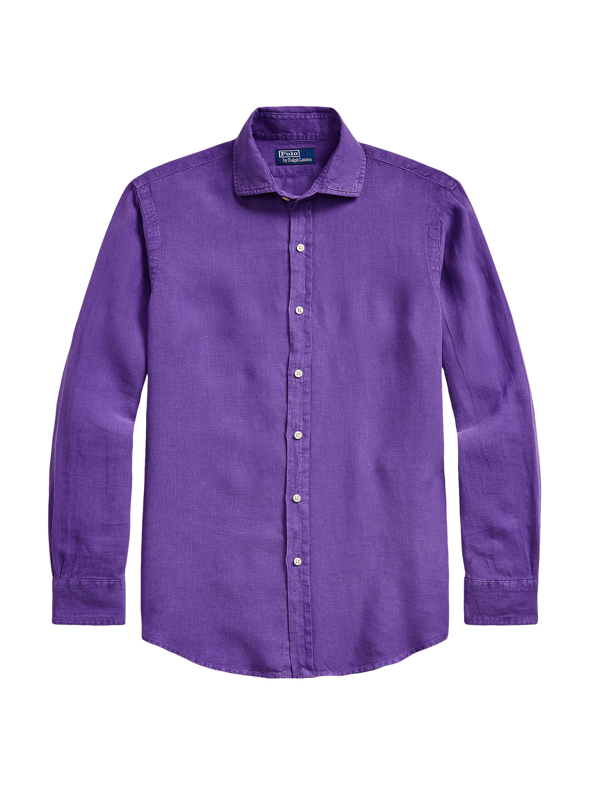 Polo Ralph Lauren Men's Slub Linen Long-Sleeve Shirt - New Olive