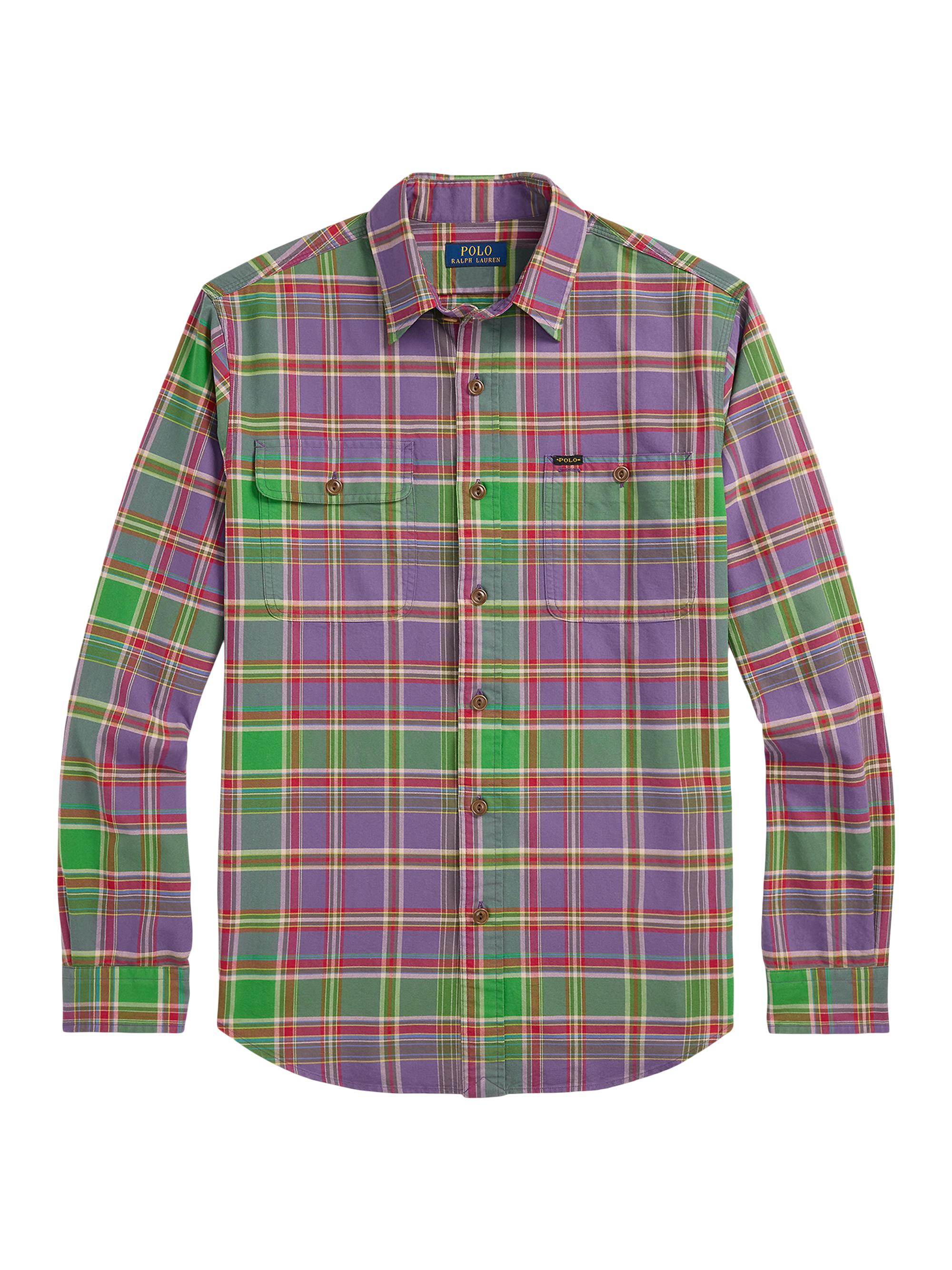 Polo Ralph Lauren Men's Plaid Oxford Workshirt - Purple Green Multi