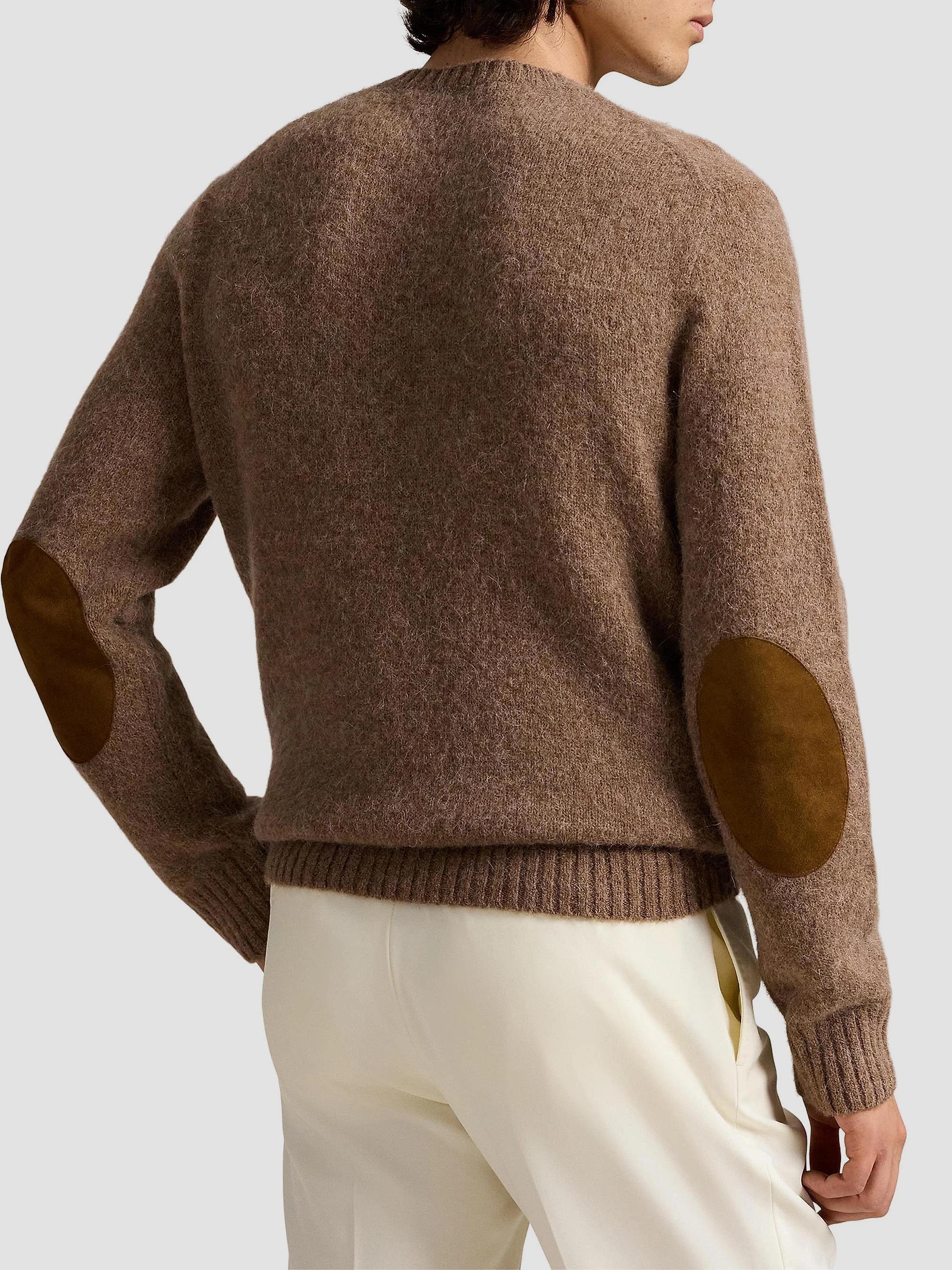 Polo Ralph Lauren Suede-Patch Knit Sweater | Saks Fifth Avenue