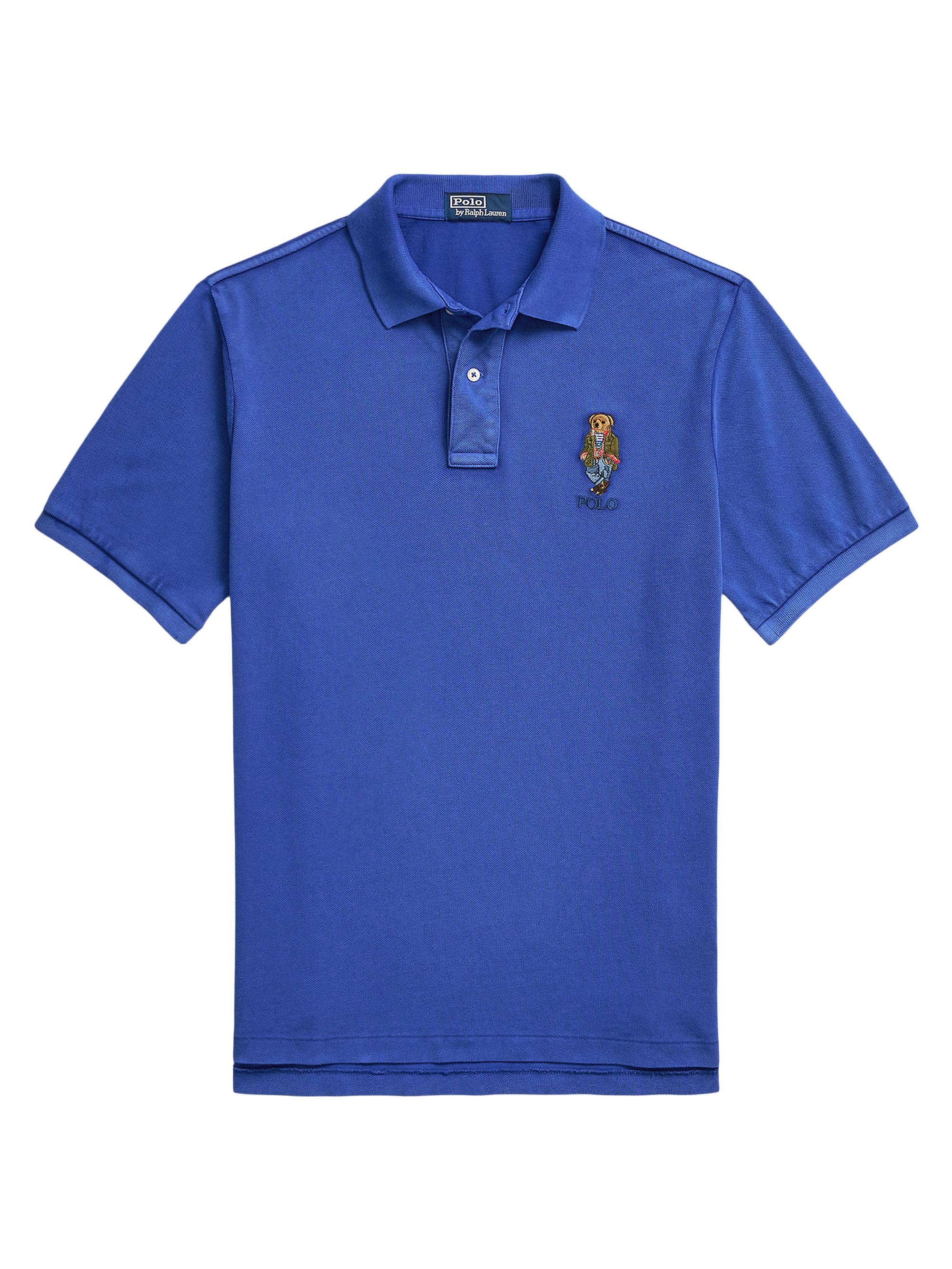 Polo Ralph Lauren Men's Classic Fit Polo Bear Mesh Polo Shirt - Iris Blue Explorer Bear