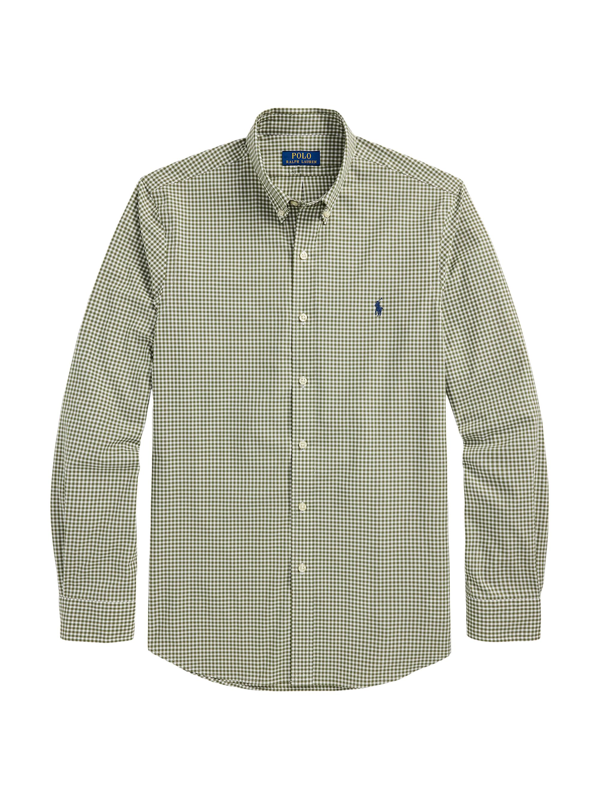 Polo Ralph Lauren Men's Gingham Stretch Poplin Shirt - Garden Trail White