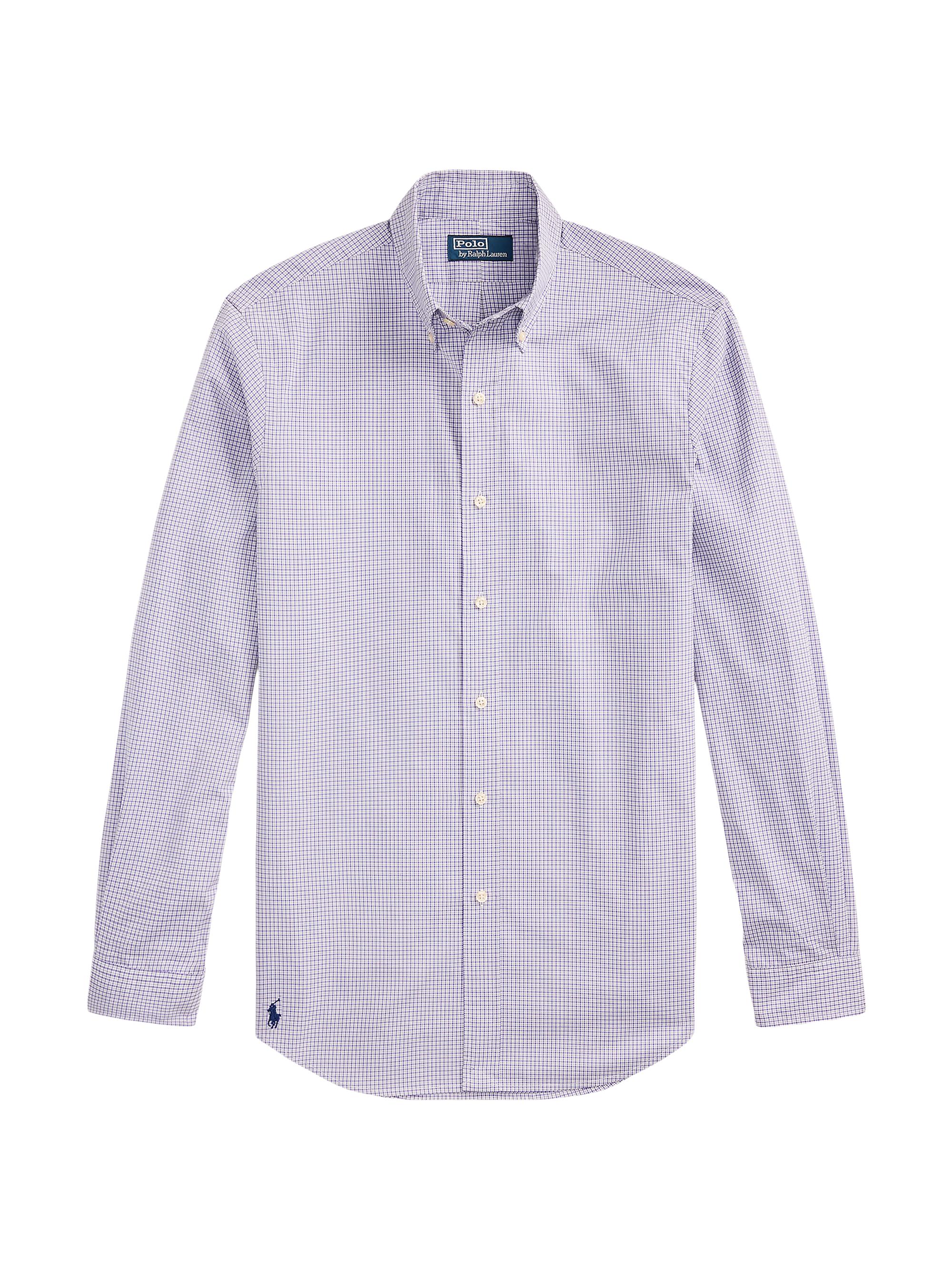 Polo Ralph Lauren Men's Checked Poplin Classic-Fit Shirt - Purple Navy Multi