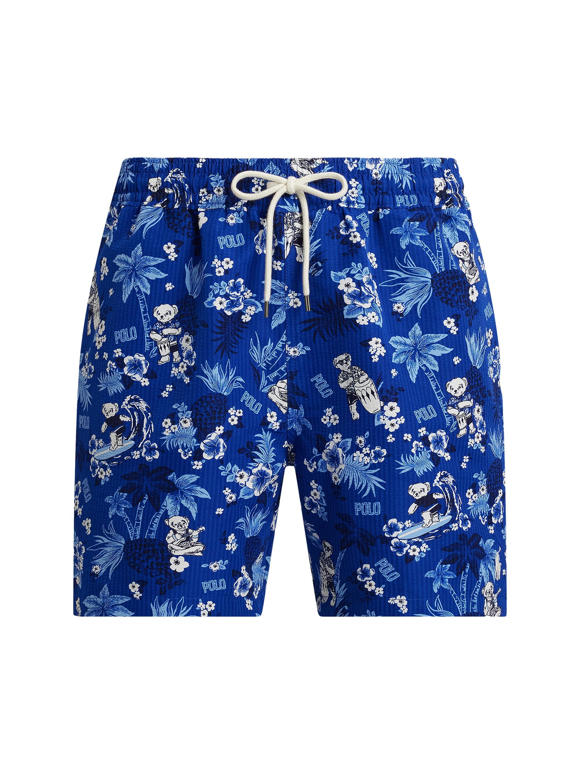 Polo Ralph Lauren Men's Traveler Polo Bear Swim Trunks - Hibiscus Bear