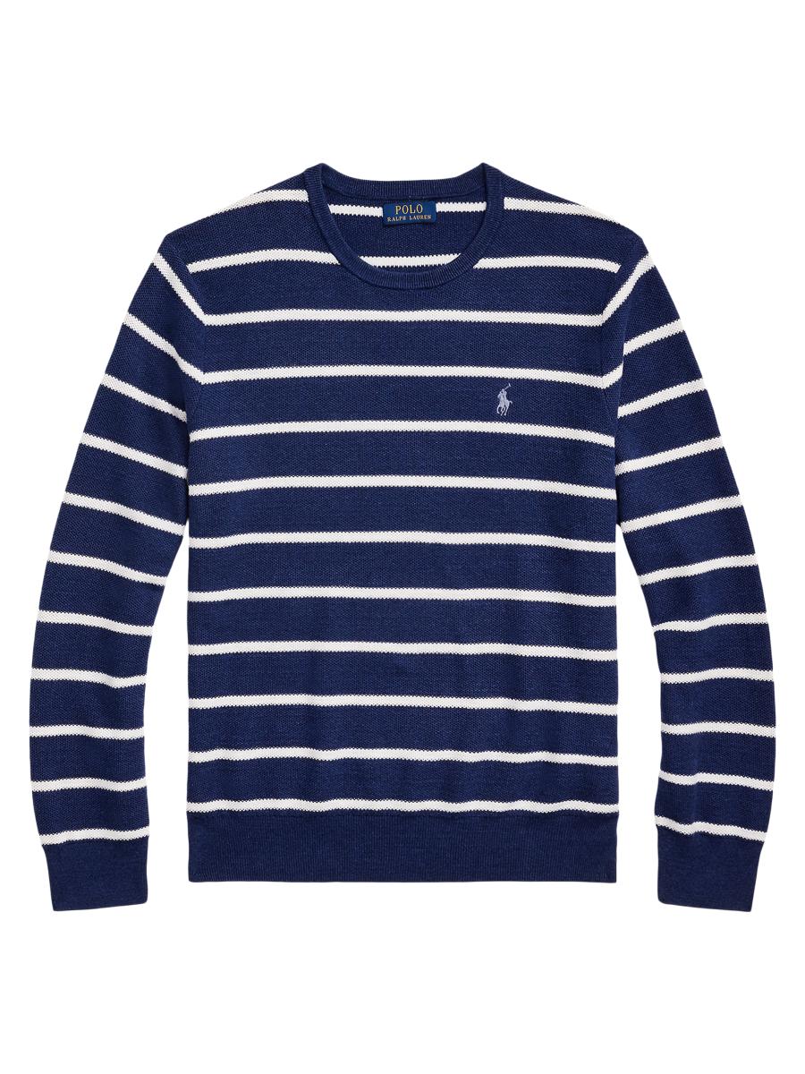 Polo Ralph Lauren Striped Mesh-Knit Sweater | Saks Fifth Avenue