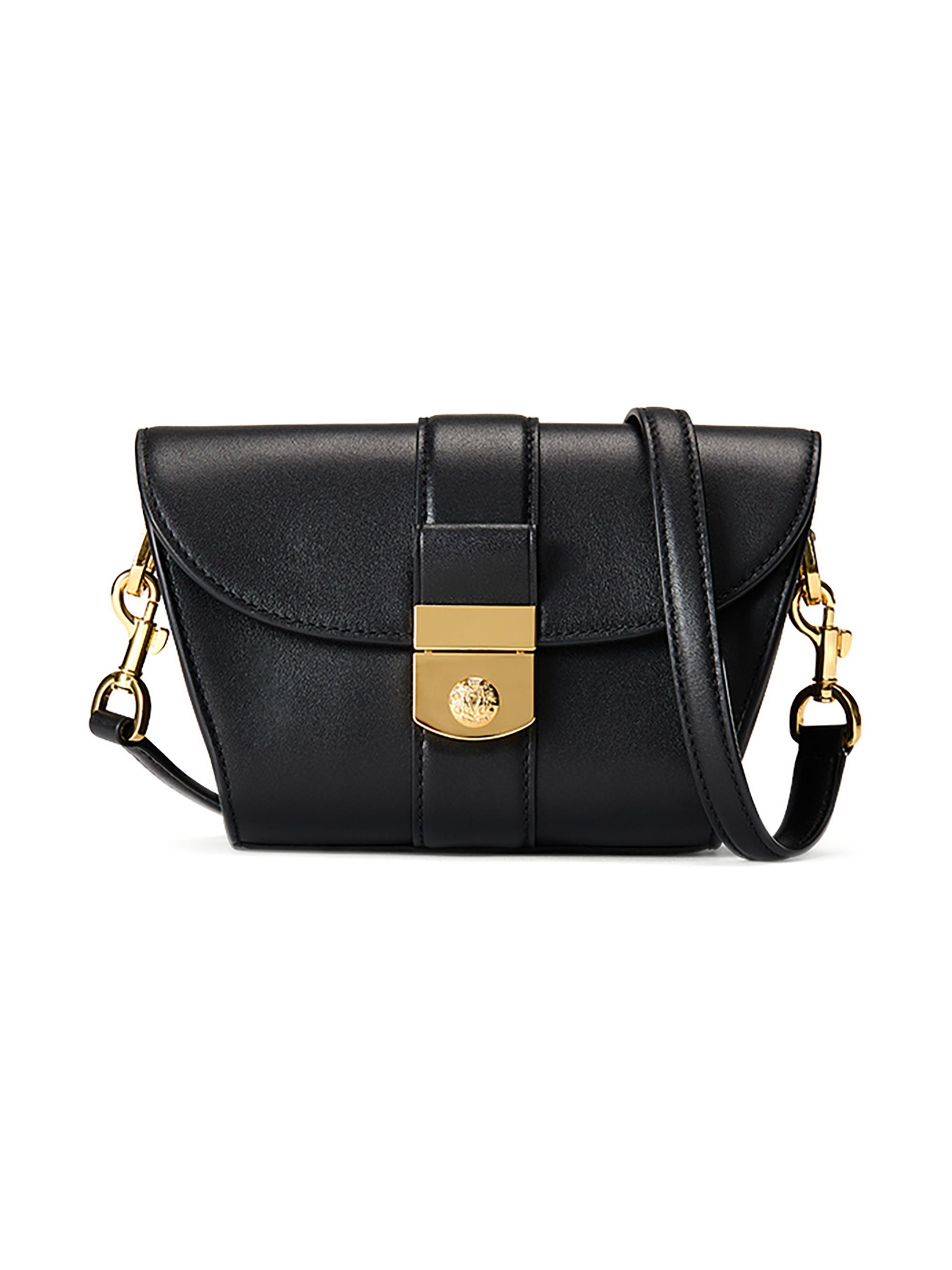 Veronica Beard Women's Crest Lock Leather Crossbody Bag - Black