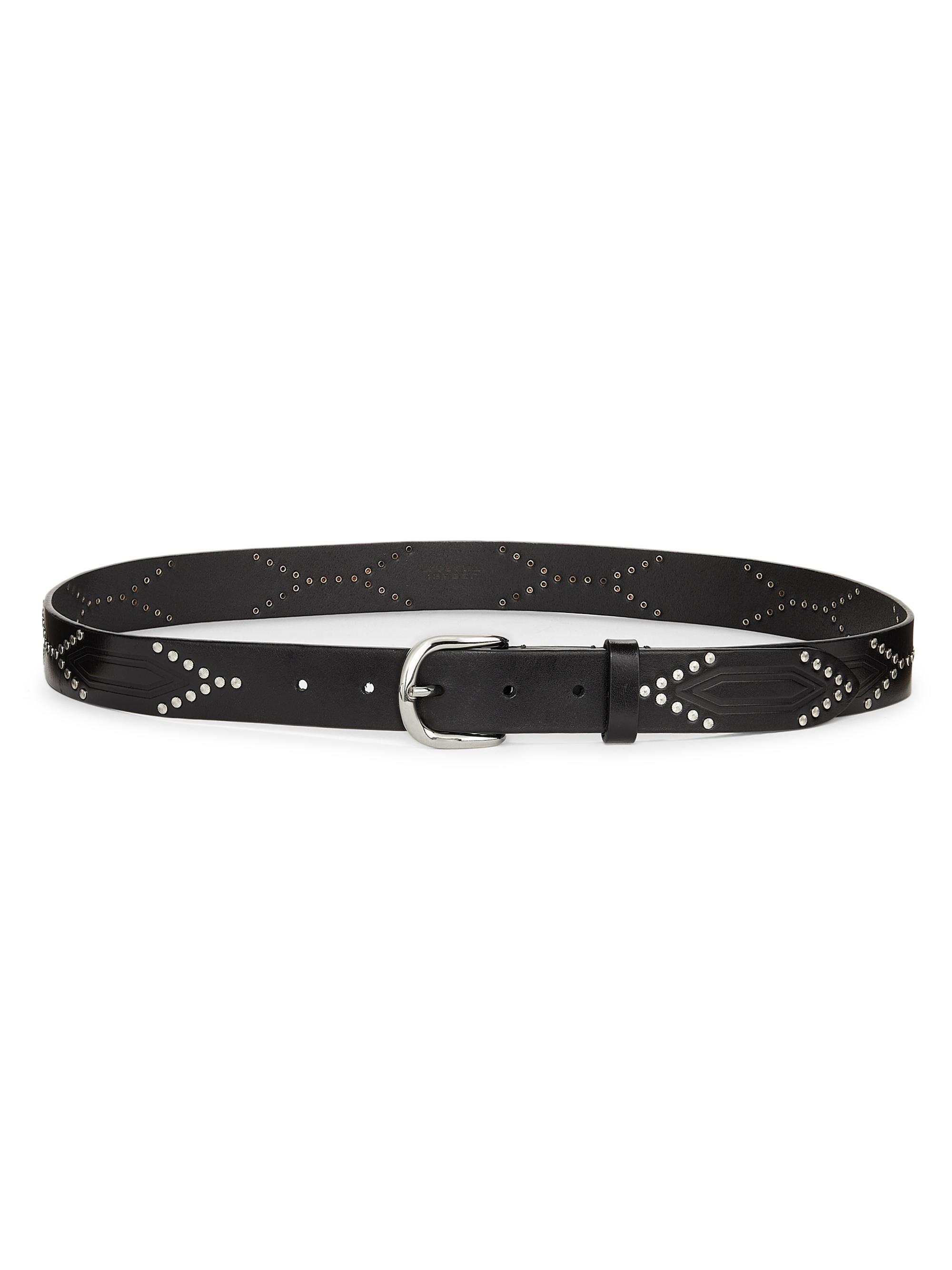 Isabel Marant Women's Liliana Leather Belt - Black Silver