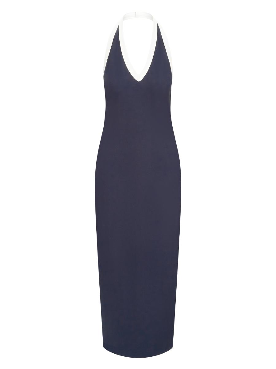 トップス THE SHISHIKUI HALTER/NAVY open collar / NAVY – SHISHIKUI