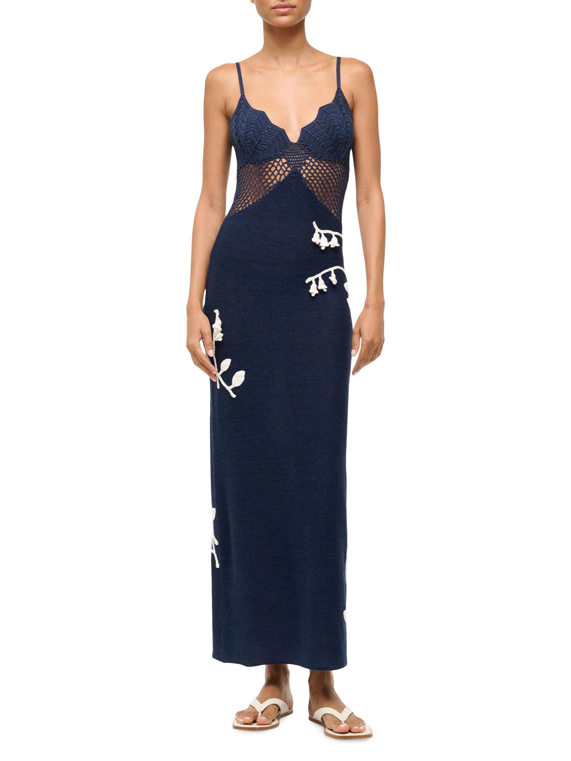 chinese dress ladies Chaya V-neck Crochet Knit Maxi Dress