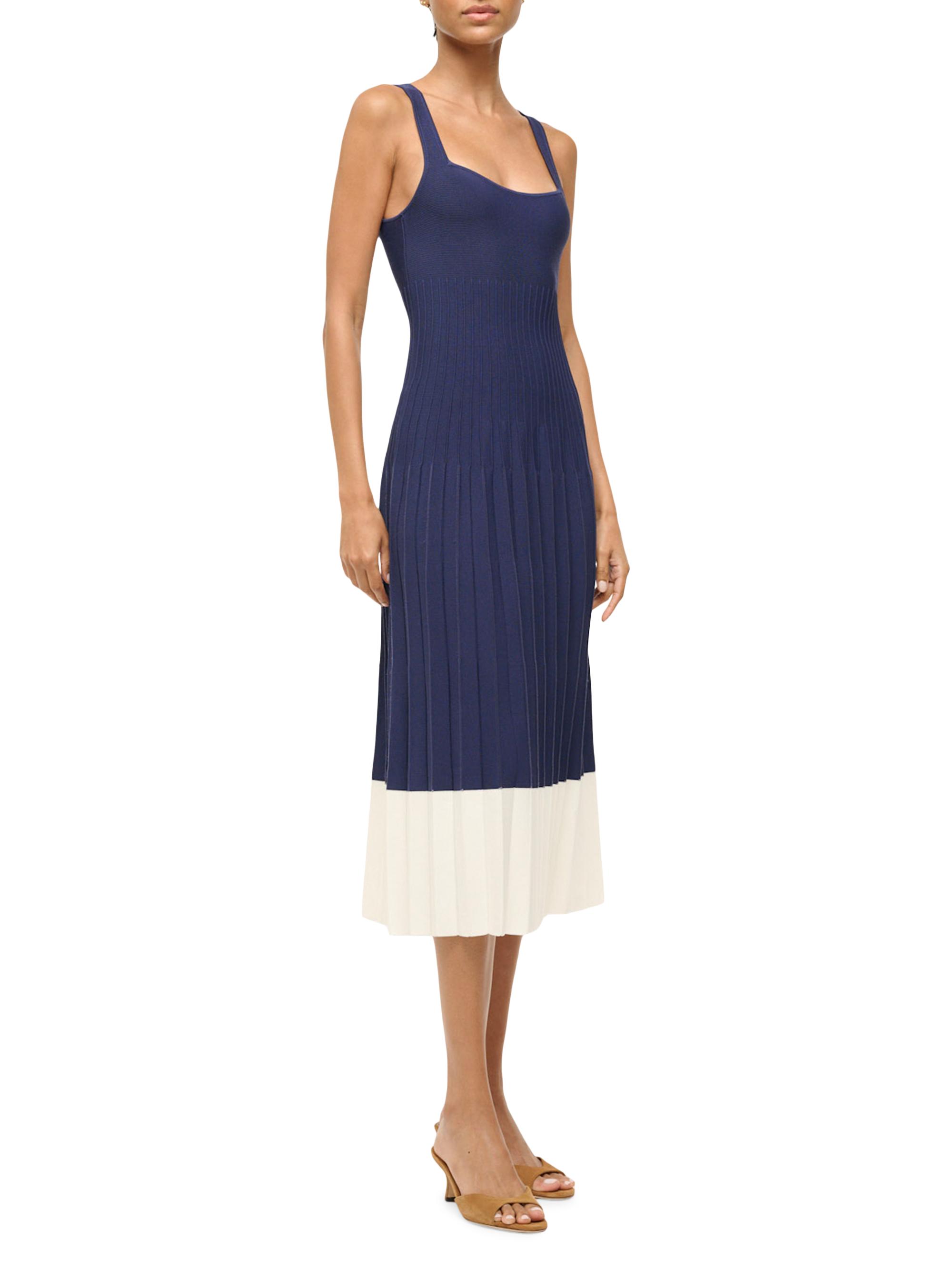tone pleated dress SIMKHAI Women's Zayla Pleated Midi Maxi Dress in Black/Multi, Size 2