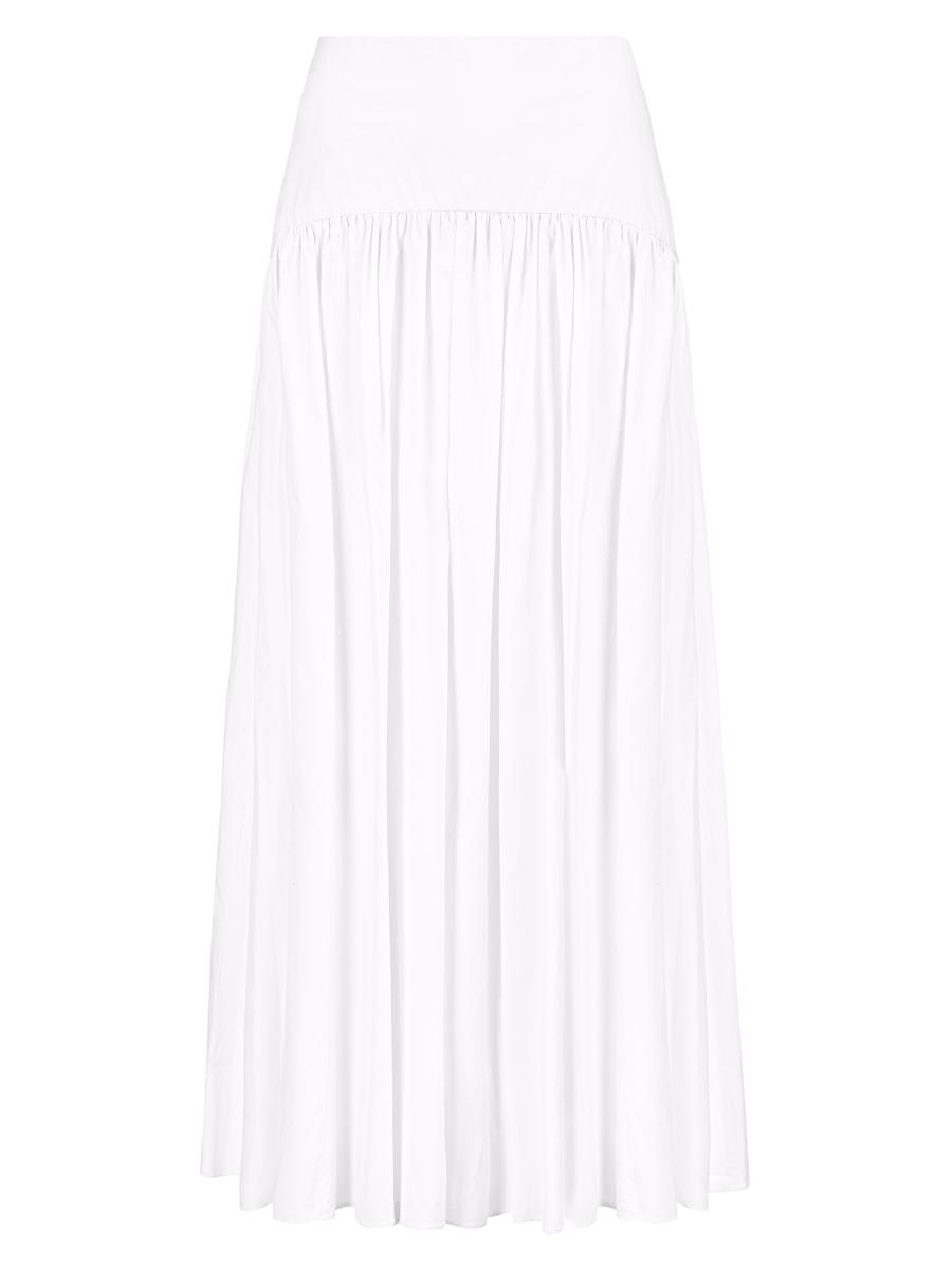 Staud Women's Procida Cotton Maxi Skirt In White