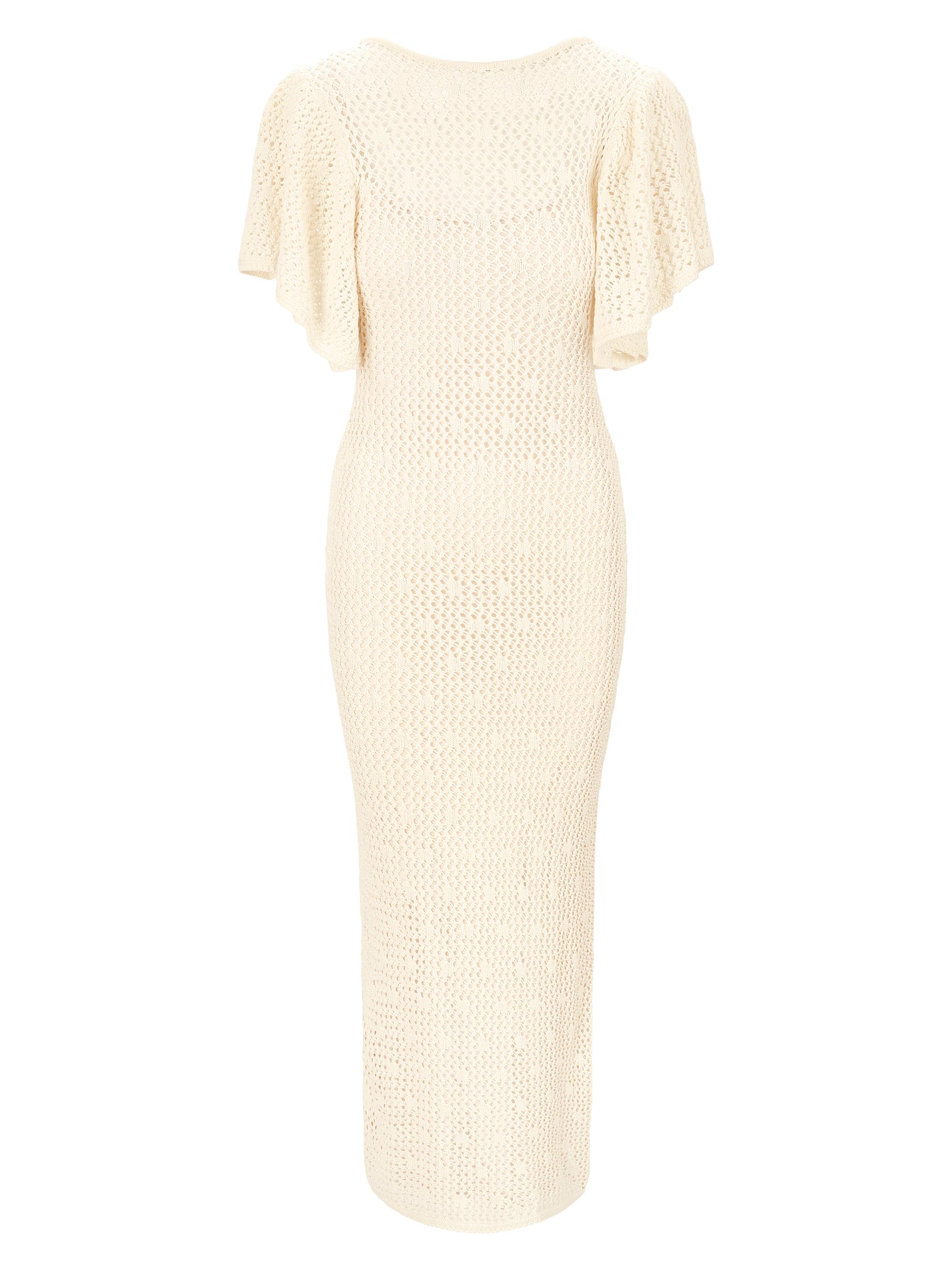 Staud Women's Isla Pointelle-Knit Cotton Maxi Dress - Ecru