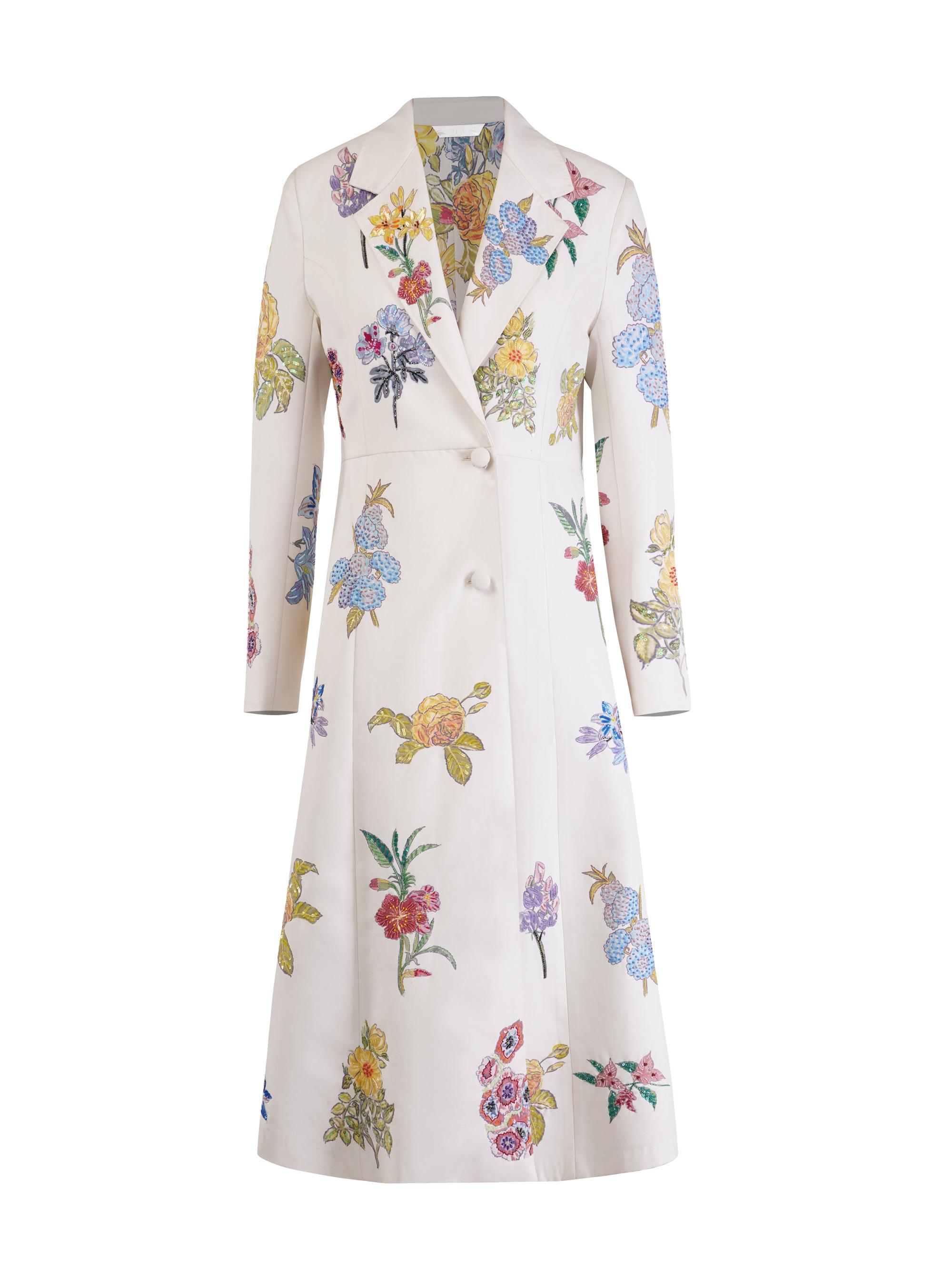 AFEW Rahul Mishra Women's Embellished Floral Tailored Coat - White