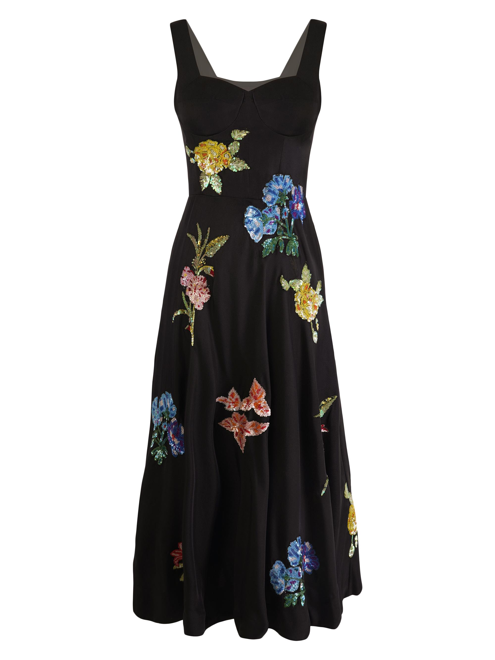 AFEW Rahul Mishra Women's Sequined Silk Corset Dress - Black