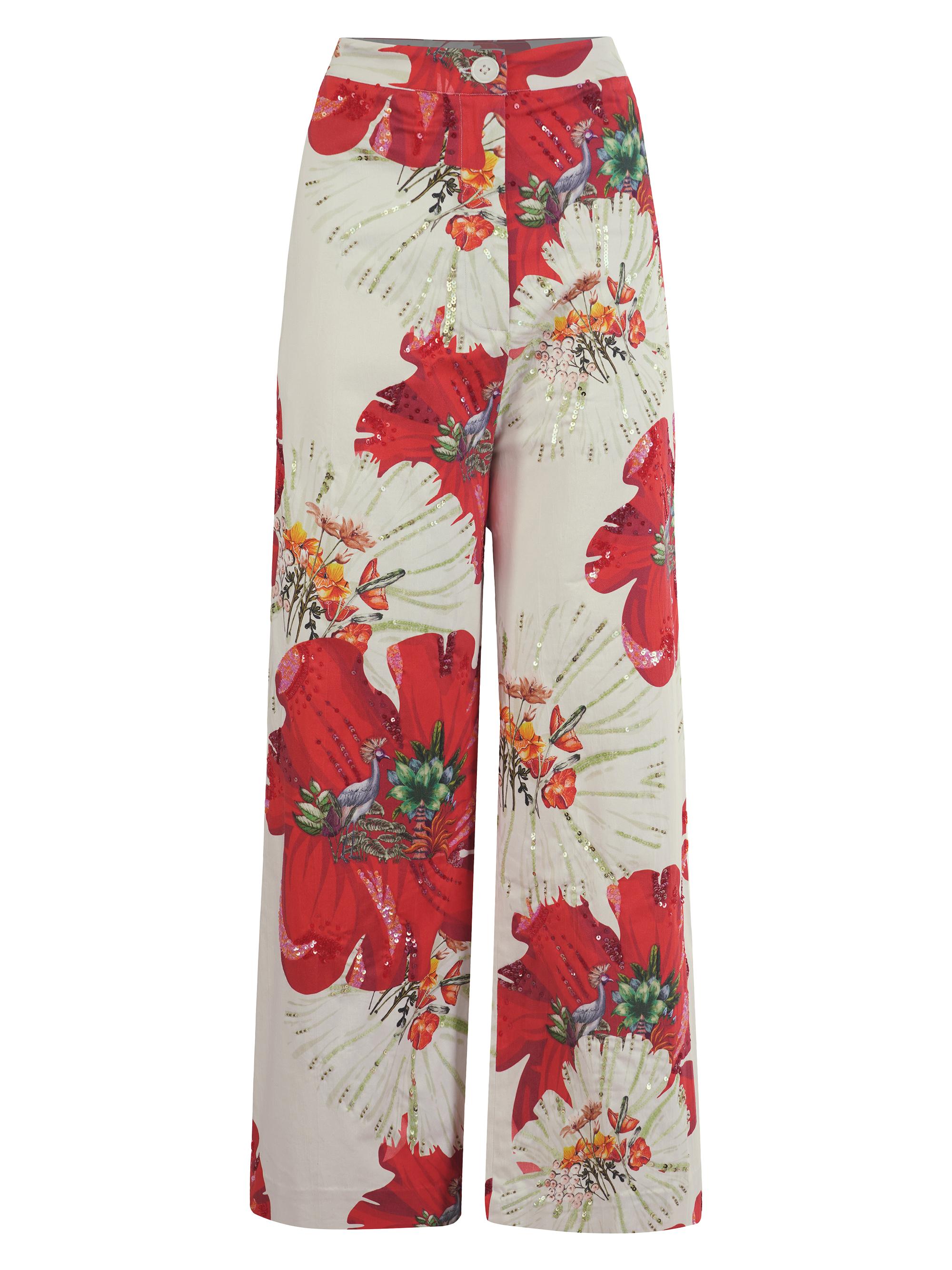 AFEW Rahul Mishra Women's Carnation Stretch Cotton Pants - White