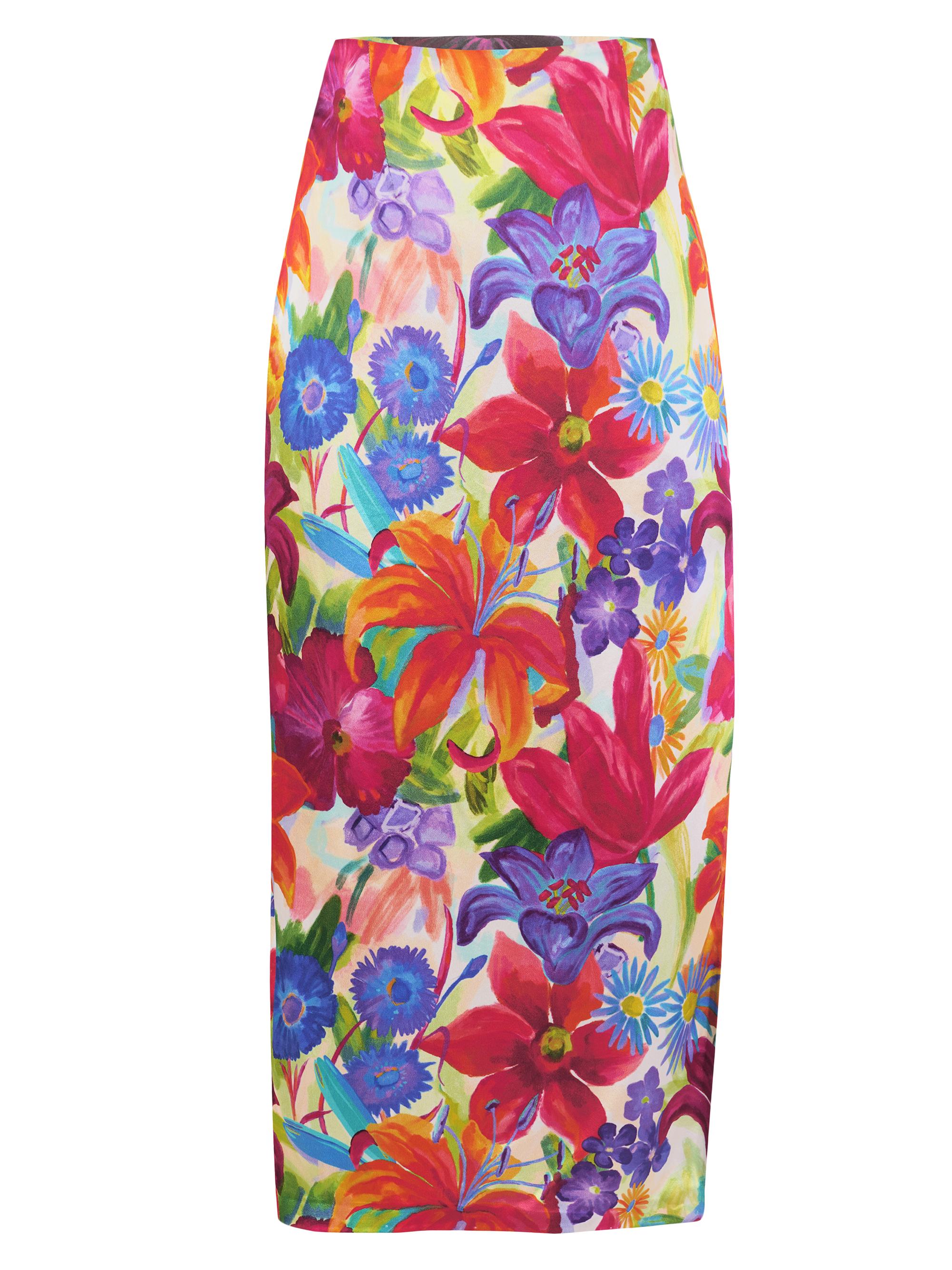 AFEW Rahul Mishra Women's Floral Silk Pencil Skirt