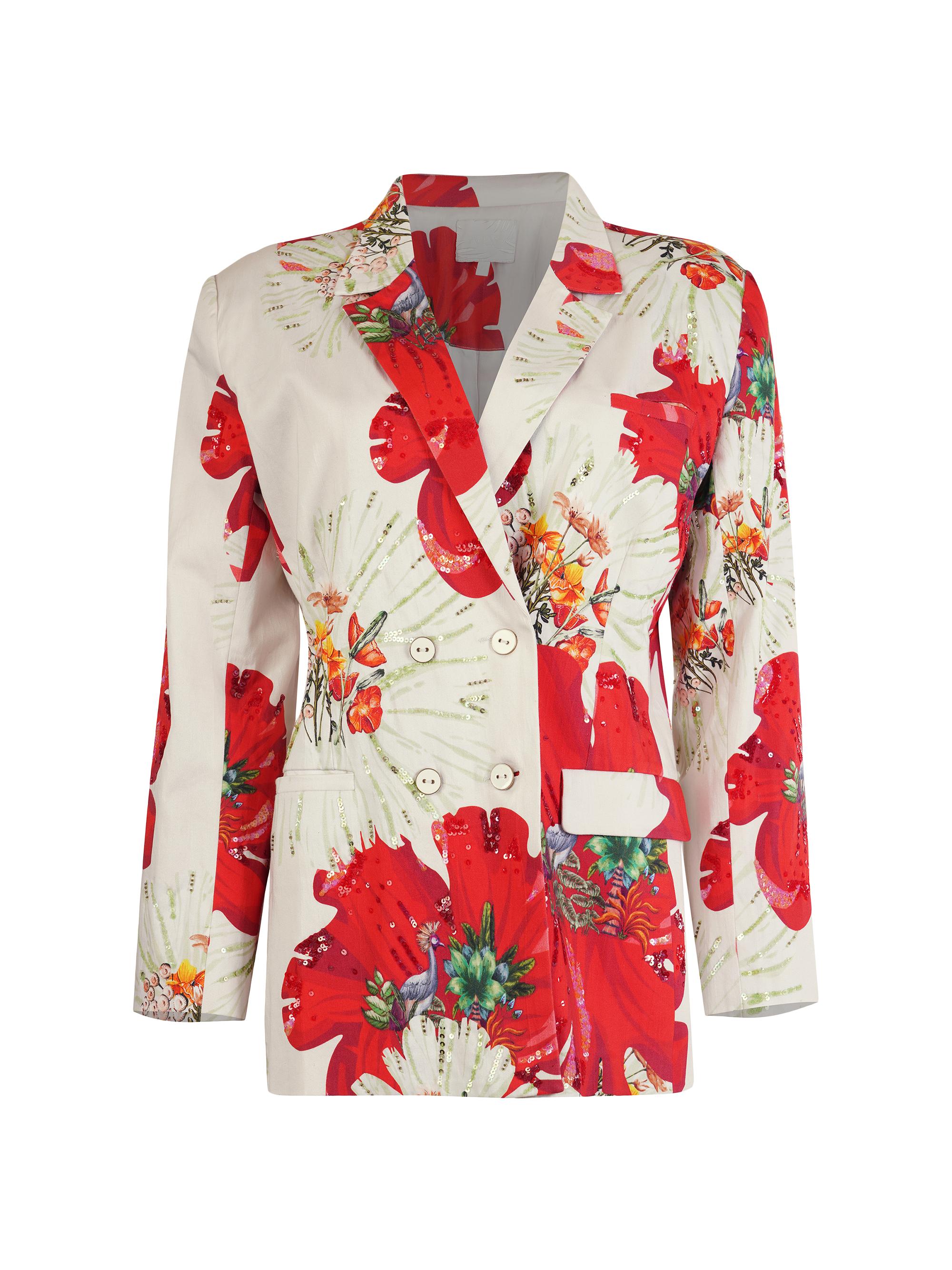 AFEW Rahul Mishra Women's Carnation Single-Breasted Jacket - White