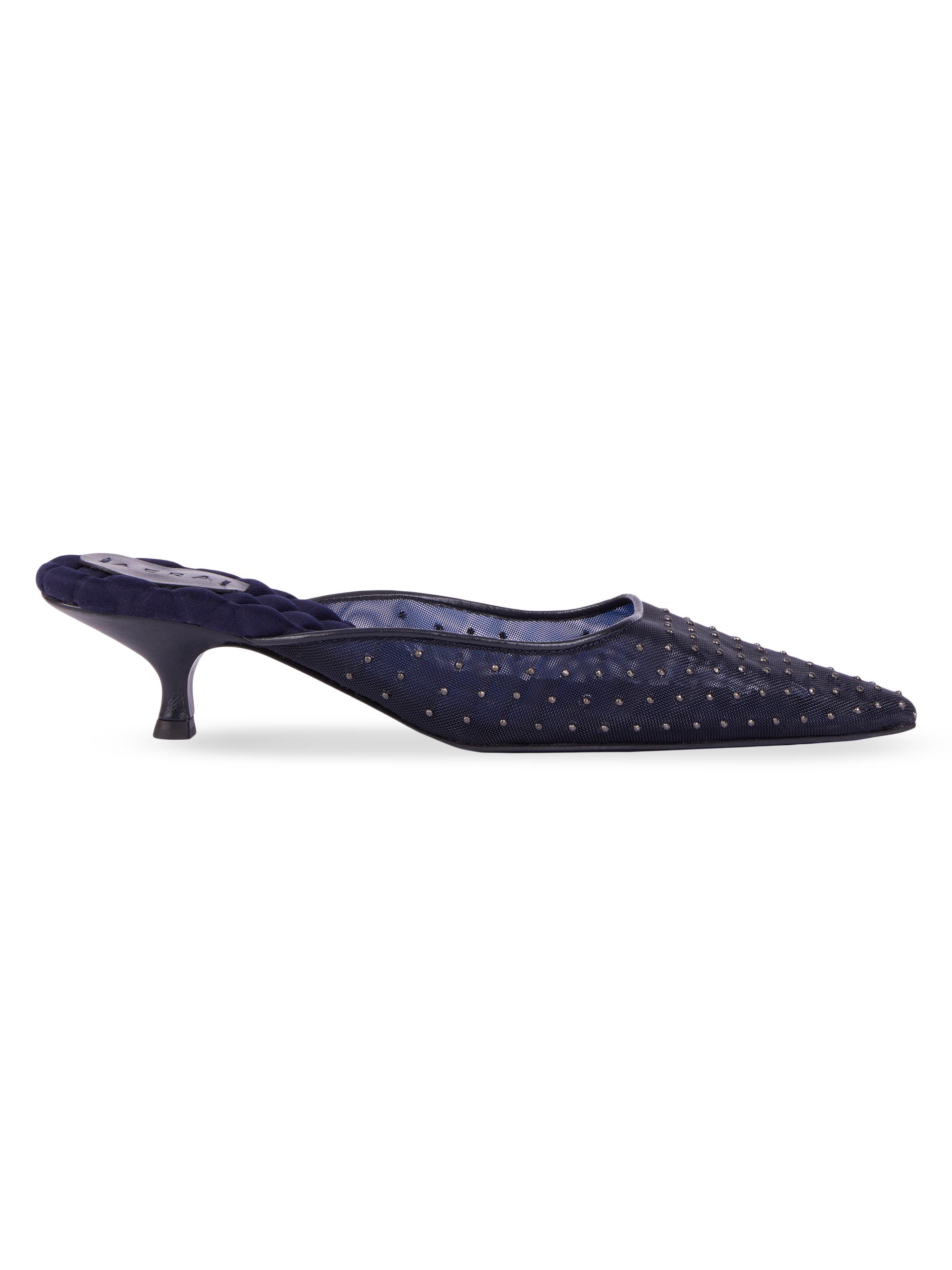 Aera Women's Rose 45MM Studded Mesh Kitten-Heel Mules - Navy