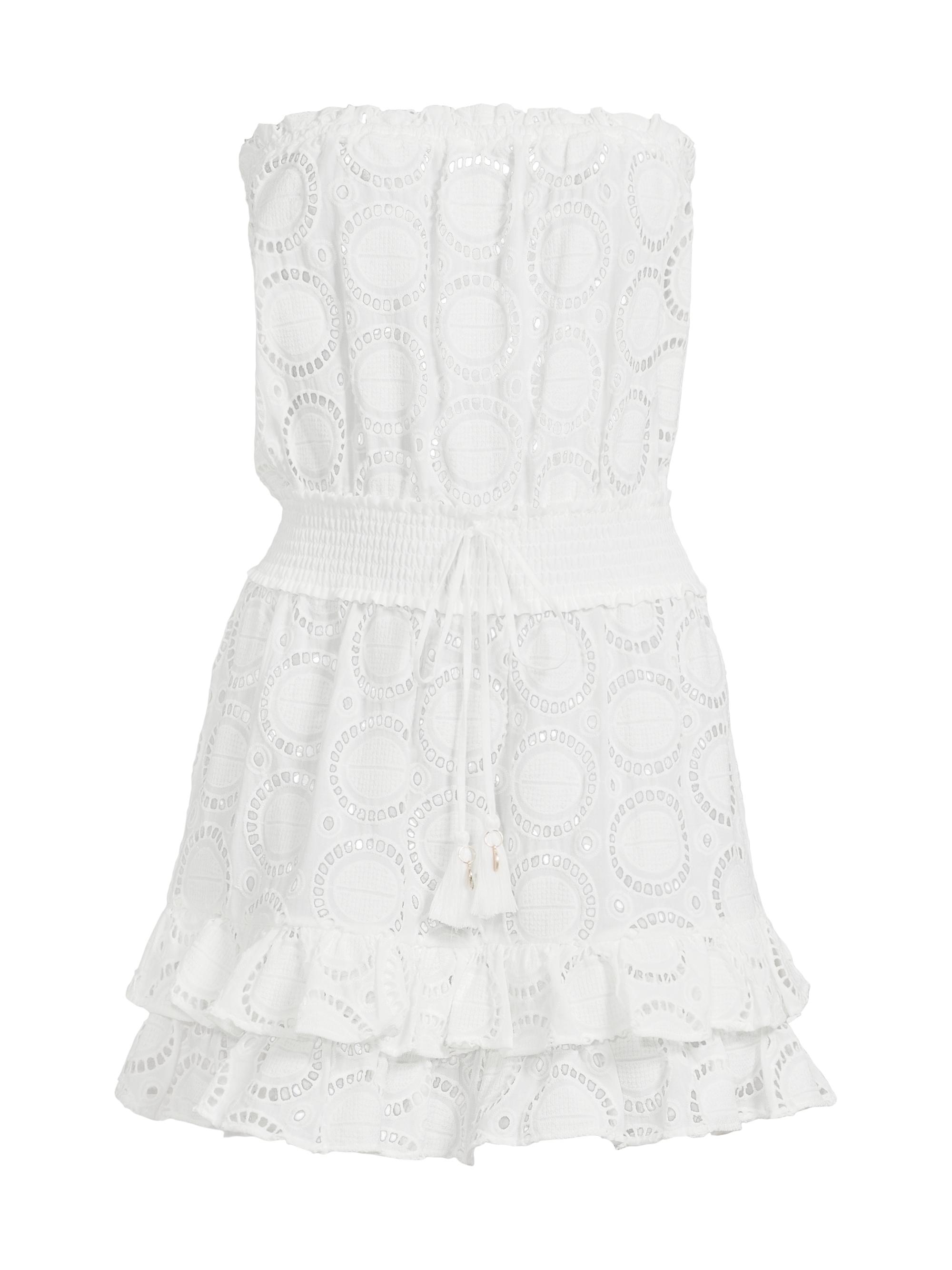 Milly Women's Verity Cotton Eyelet Cover-Up Minidress - White