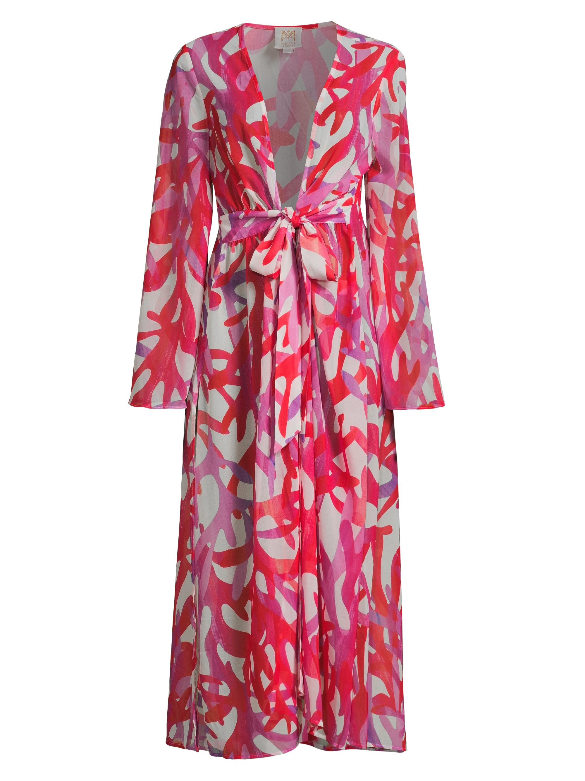 Milly Women's Vince Under The Sea Chiffon Maxi Dress - Pink Multi