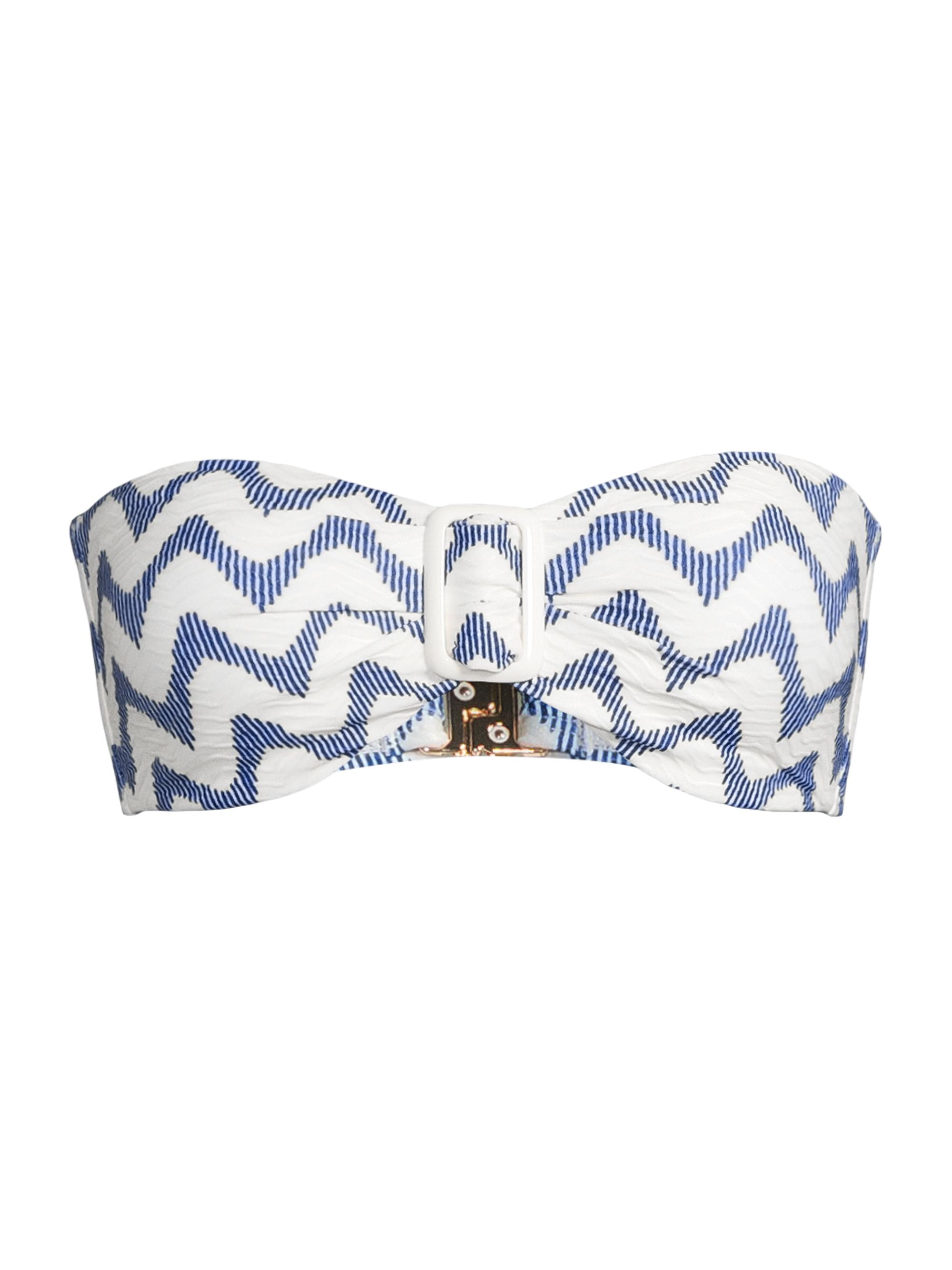 Milly Women's Margot Barcelona Chevron Bikini Top - White Blue