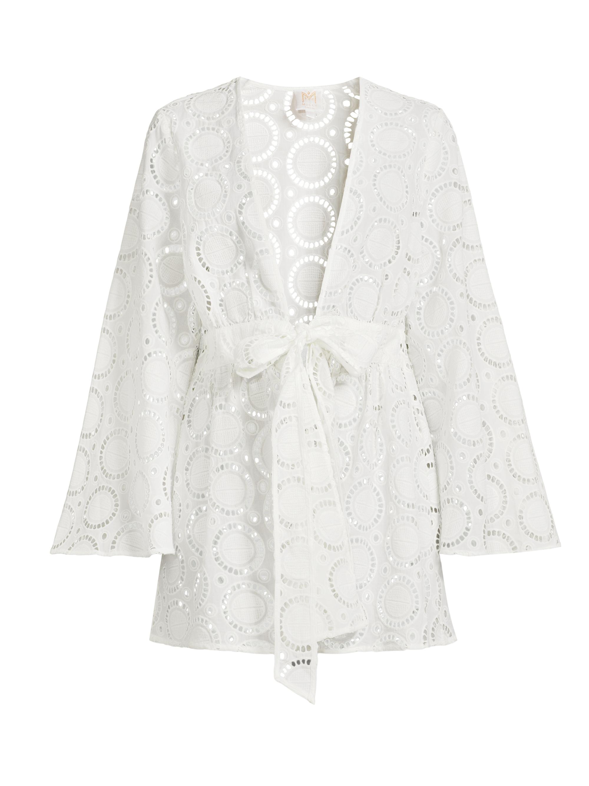 Milly Women's Jessie Eyelet Cotton Cover-Up Minidress - White